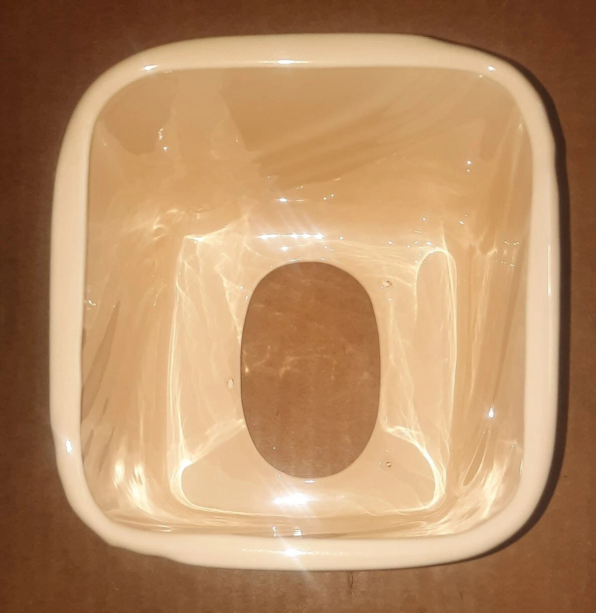 Tissue Box Cover Square Ceramic Ivory / Beige Color with Swirls | eBay