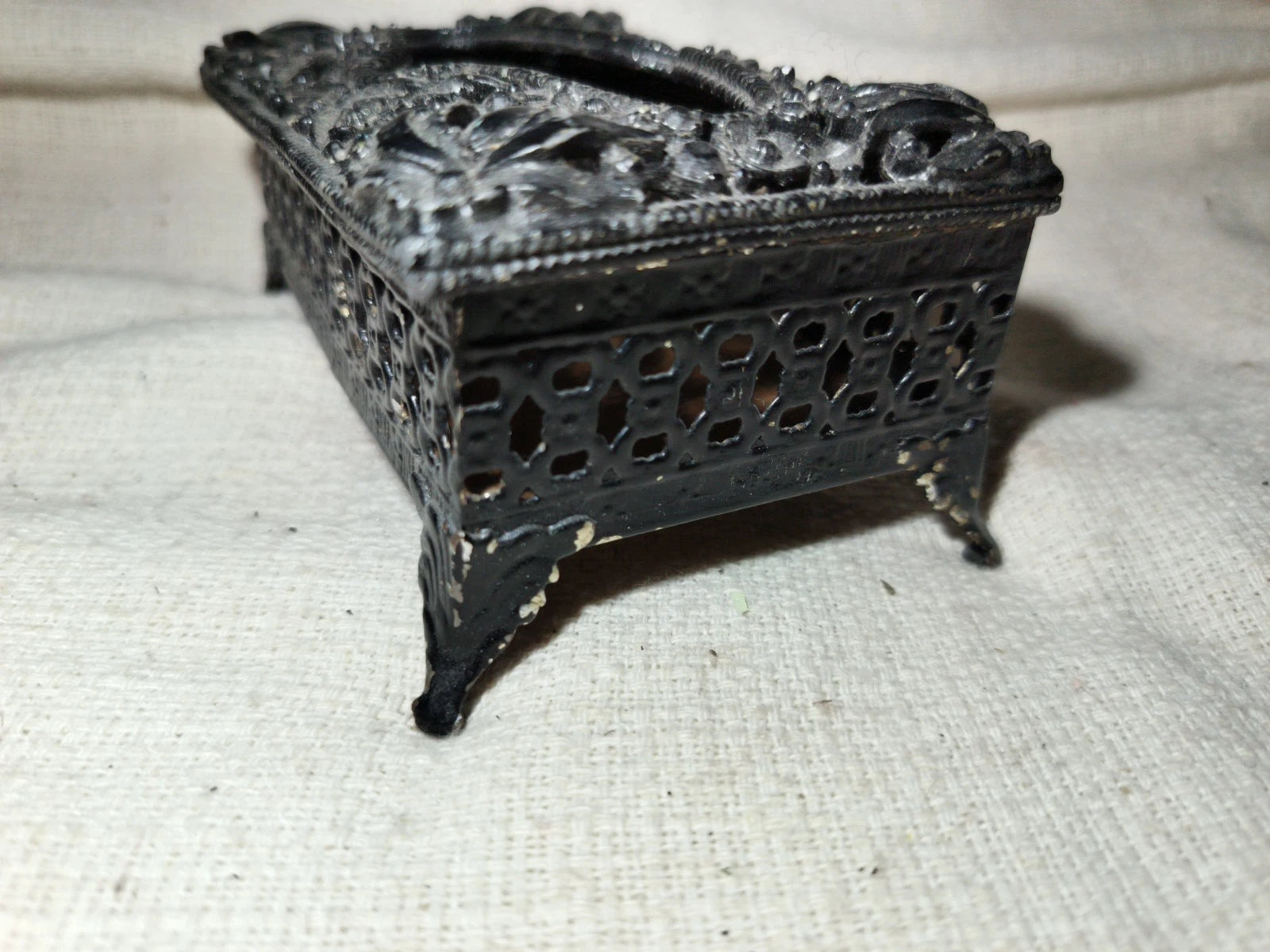 Vtg Pocket Small Tissue Holder Black Ormolu Filigree Ornate Regency 4.5” | eBay