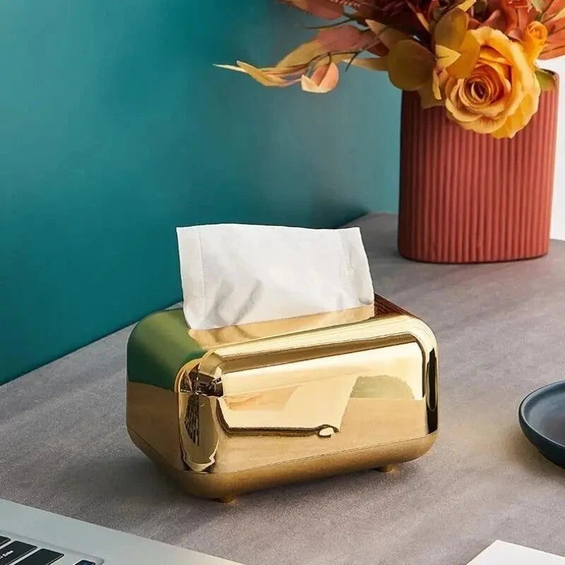PREMIUM Gold Tissue Box Cover Rectangular Tissue Box Holder Tissue Box Storage | eBay