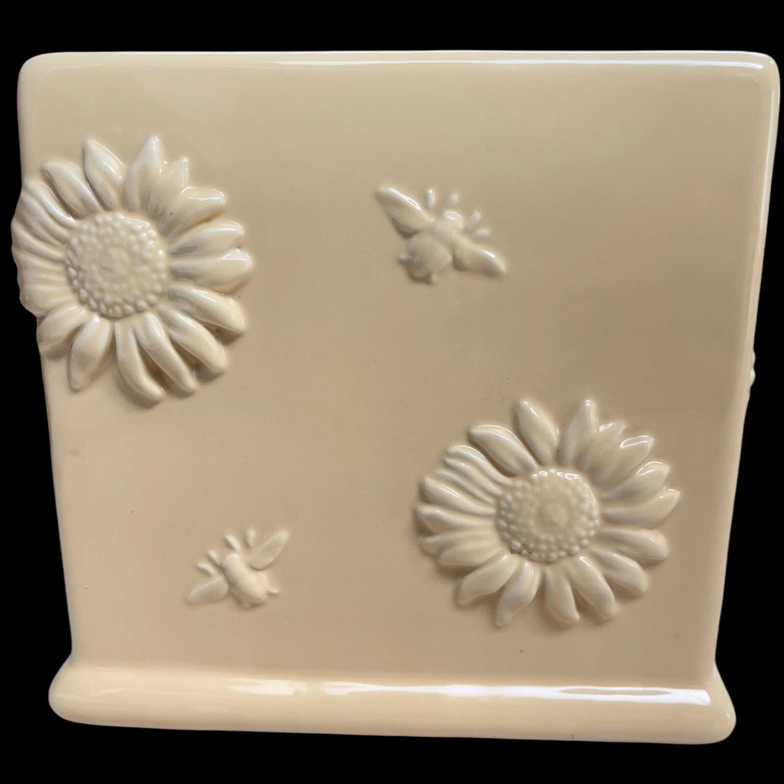 TISSUE BOX COVER Yellow Square TISSUE BOX HOLDER Flowers Bees | eBay