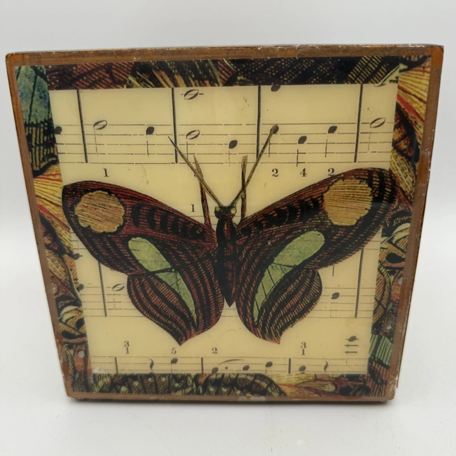 Annie Modica Butterfly Tissue Box Cover Decoupage Technique Hand Painted | eBay