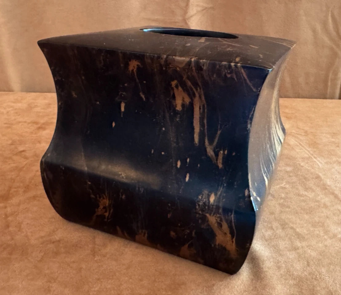 Montego Gold Dust Tissue box Holder cube upright bathroom accessories vintage | eBay