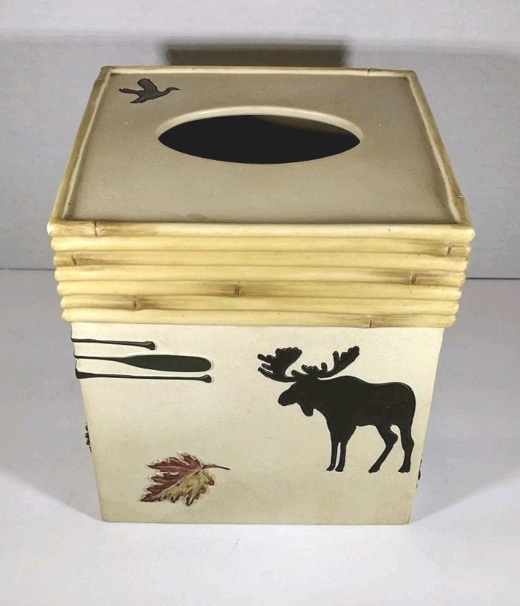 Outdoorsman Square Facial Tissue Cube Cover Bathroom Decor Accessory Cabin Lodge | eBay