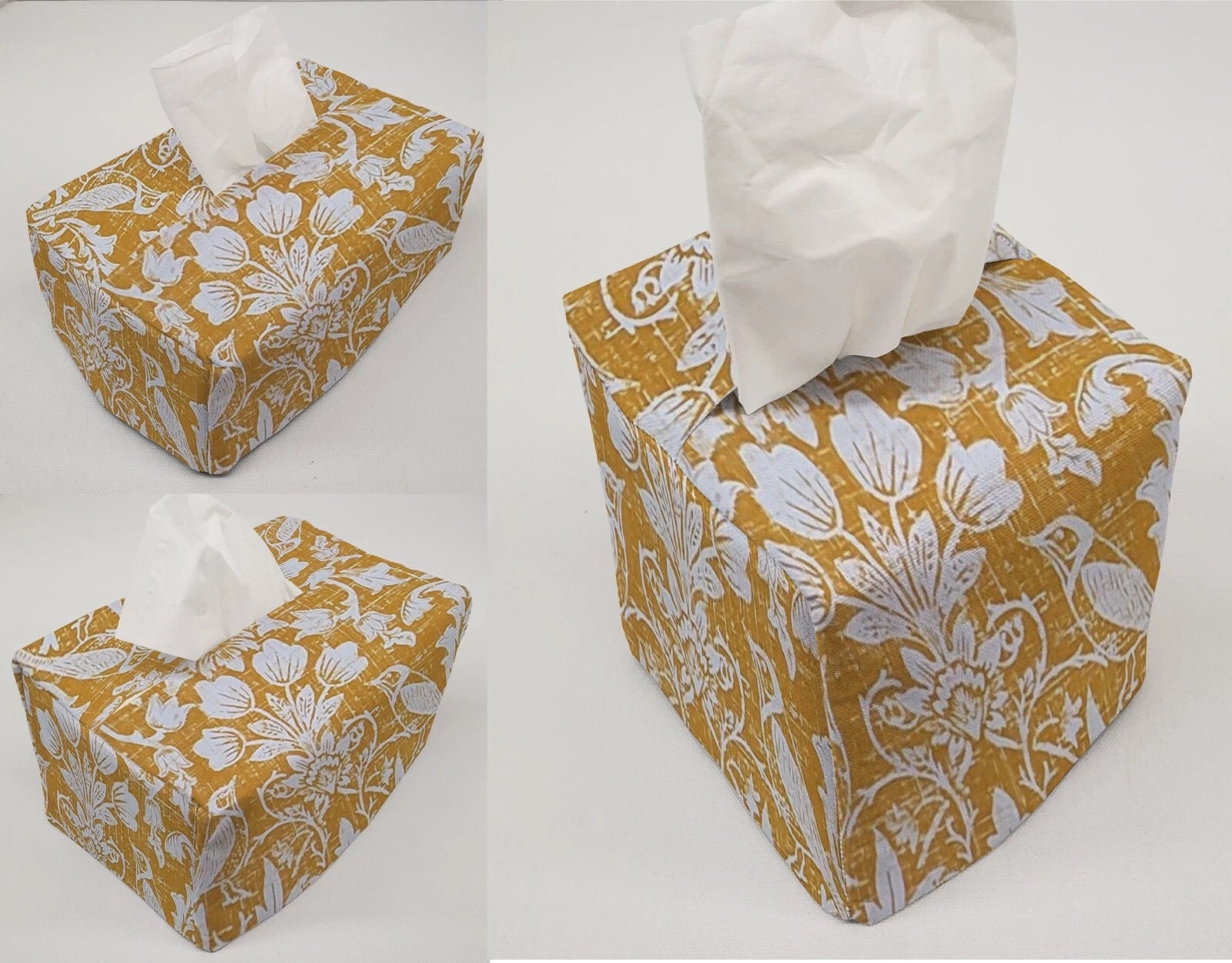 Gold Floral Damask Tissue Box Cover | eBay
