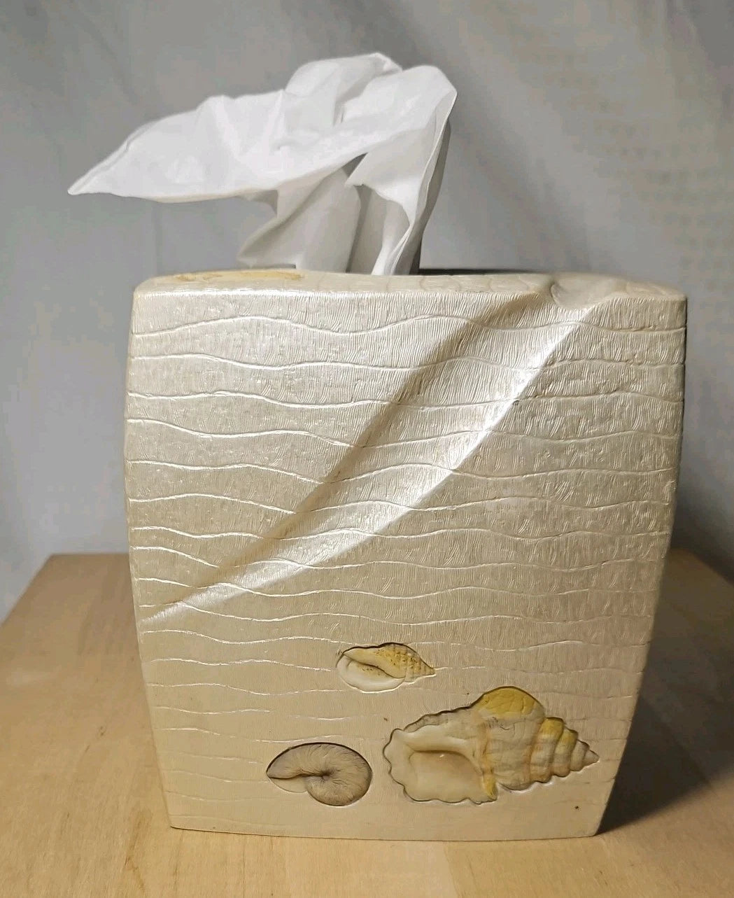 Croscill Home Beach Haven Square Tissue Box Cover Sea Shells Beach Nautical | eBay