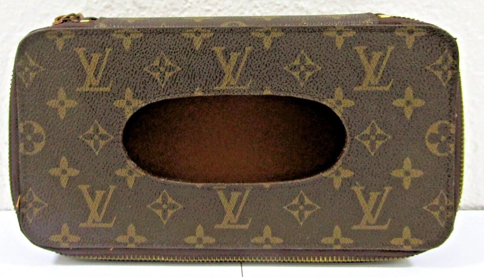 Louis Vuitton Monogram Leather Zippered Tissue Holder Box | eBay