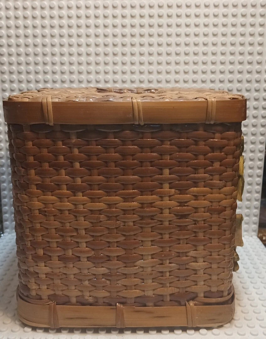 Palm Tree Tissue Box Cover Wicker Rattan Box Palm Tree Beach House Decor Vintage | eBay