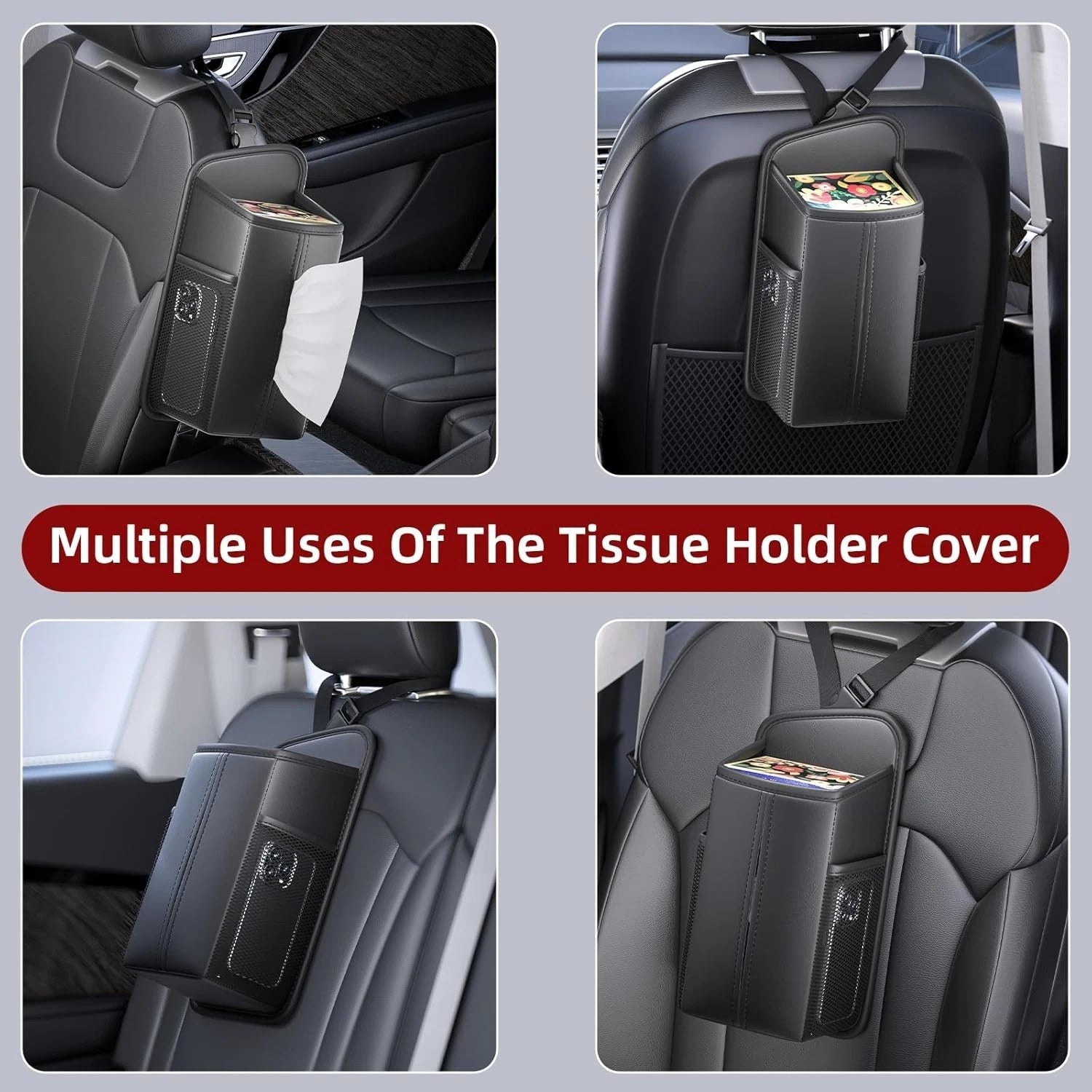 Kleenex 120 Count Tissue Holder - Rectangular Car Seat Storage Box With Mesh Bag | eBay