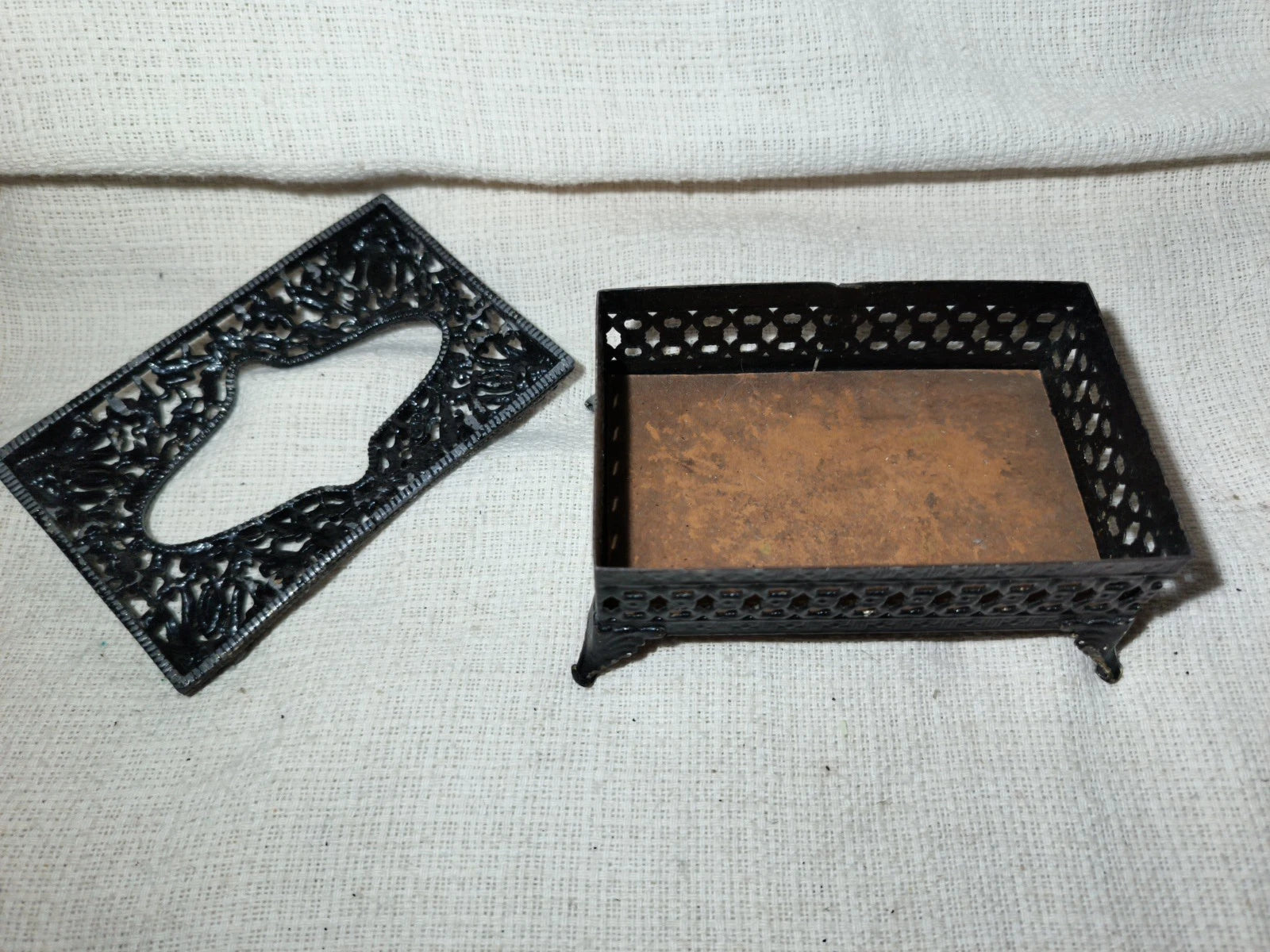 Vtg Pocket Small Tissue Holder Black Ormolu Filigree Ornate Regency 4.5” | eBay