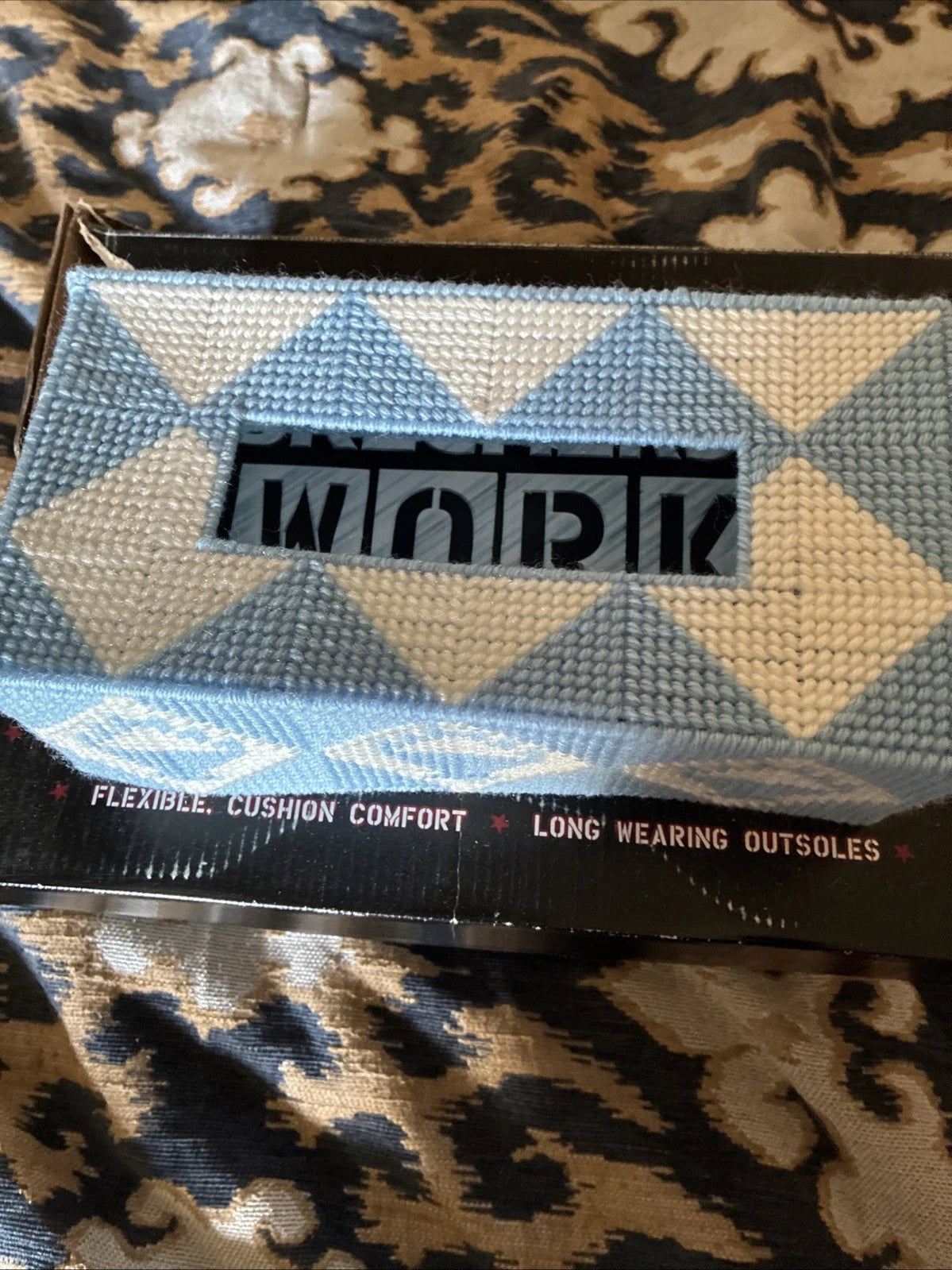 Handmade Plasricraft Tissue Box Cover Blue And White Basket Design | eBay