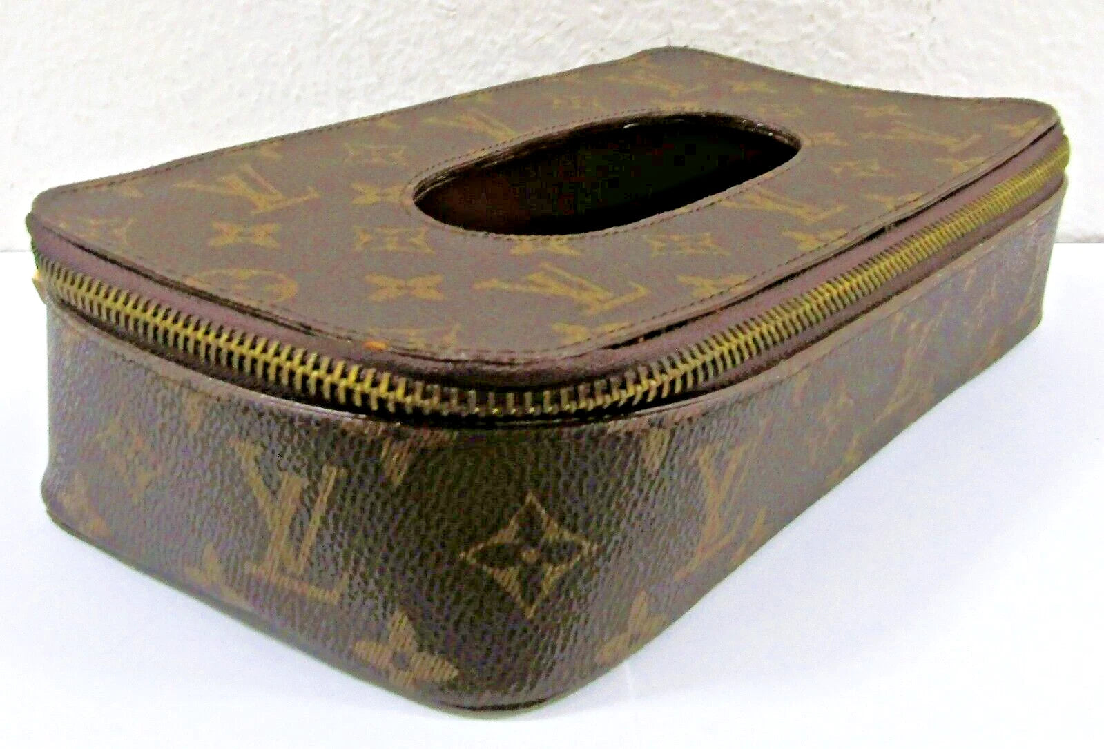 Louis Vuitton Monogram Leather Zippered Tissue Holder Box | eBay