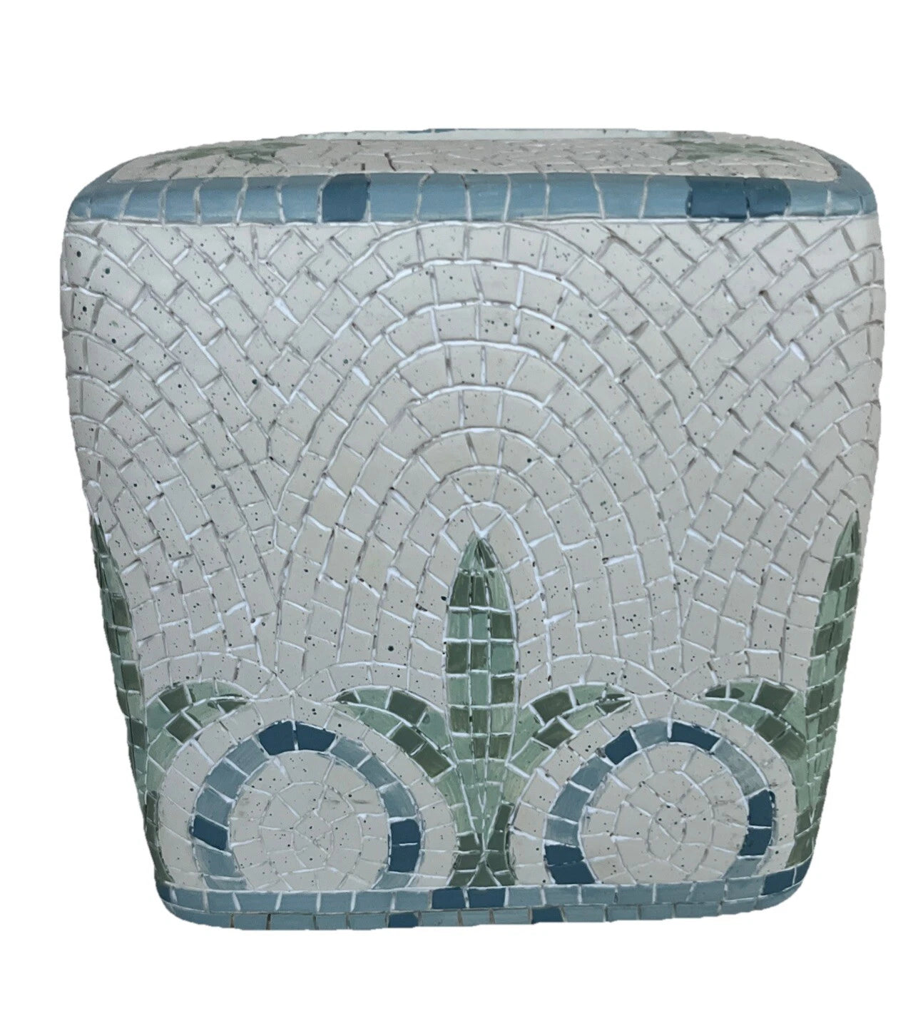 Croscill Tile Tissue Box Cover Sea Blue and Green EUC | eBay