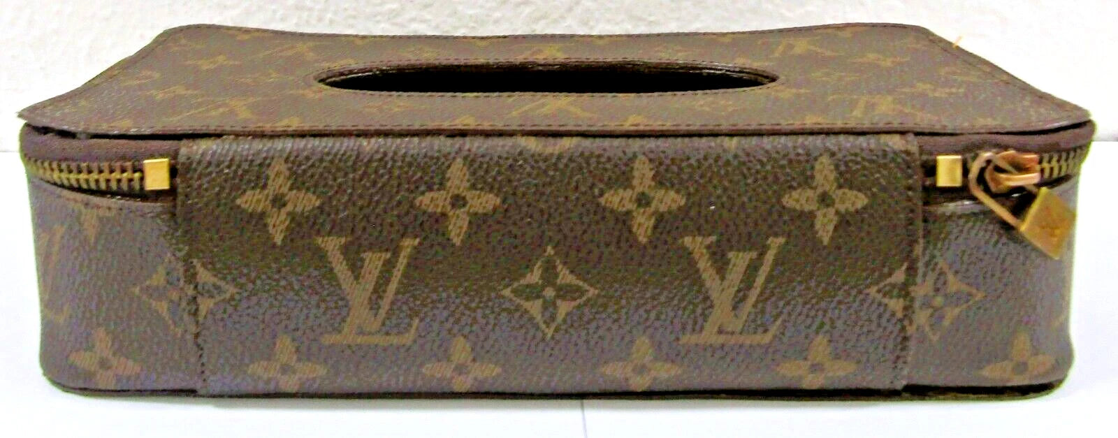 Louis Vuitton Monogram Leather Zippered Tissue Holder Box | eBay