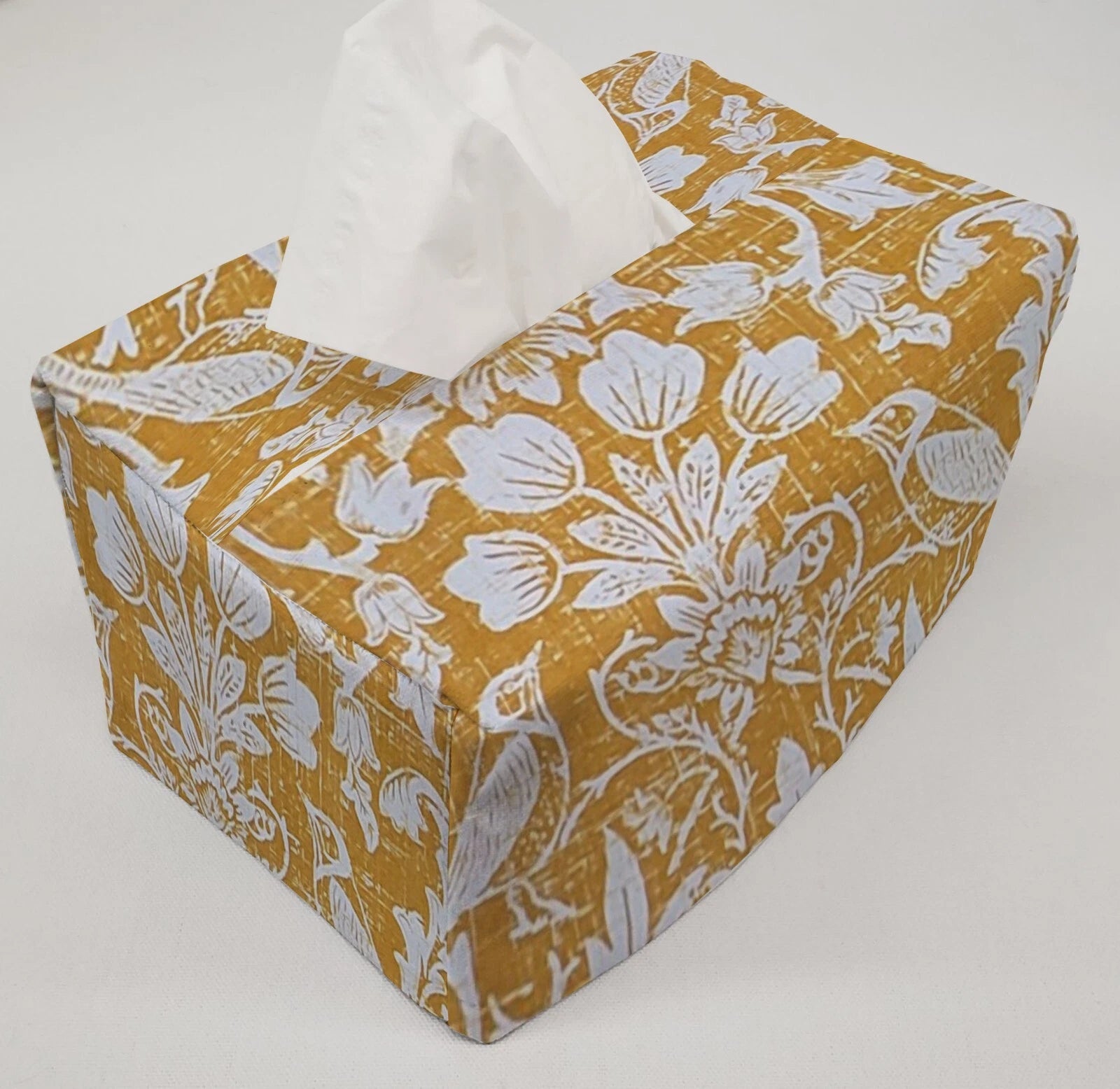 Gold Floral Damask Tissue Box Cover | eBay
