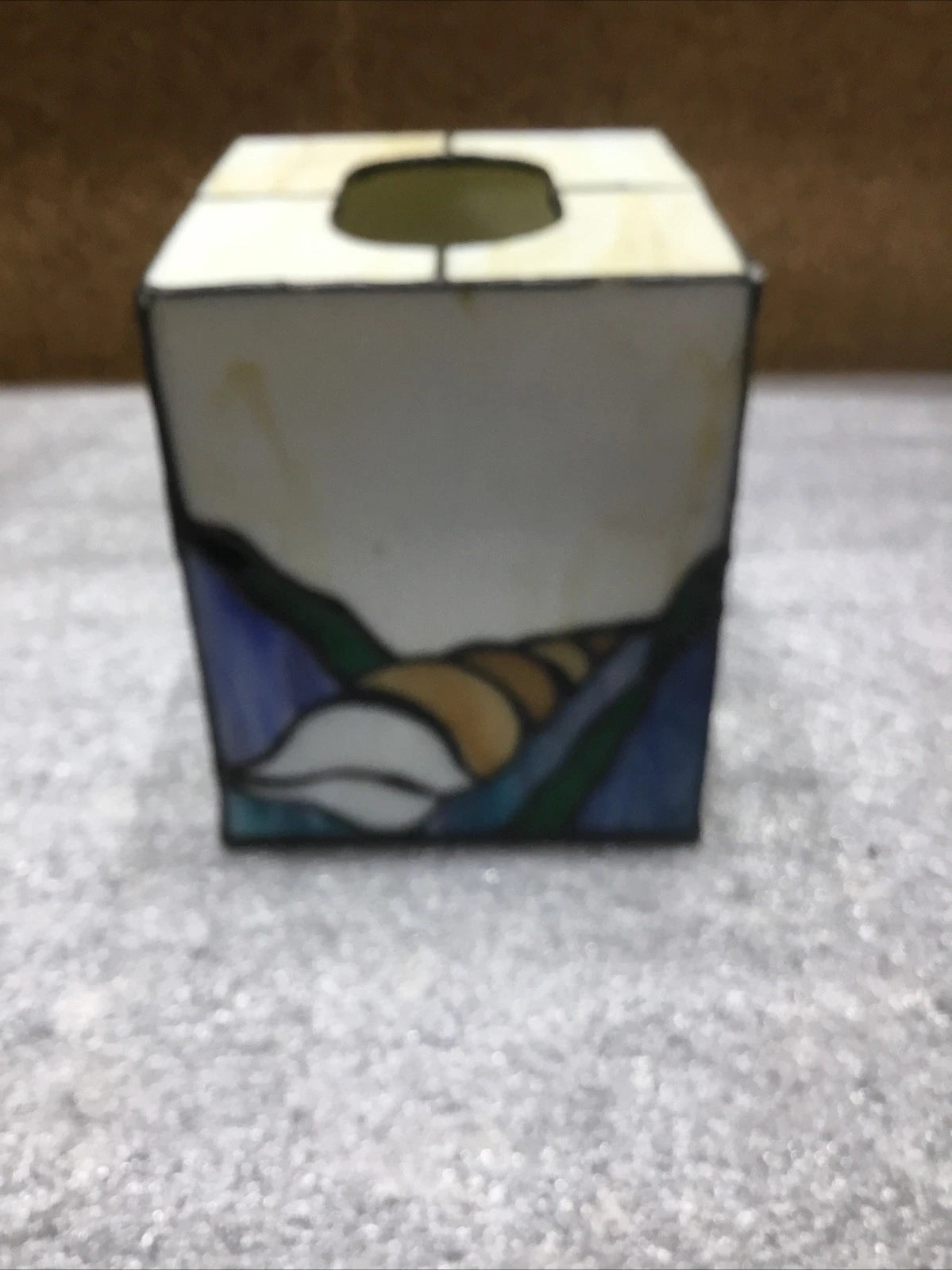Fish And Shells Stain Glass Tissue Box Cover | eBay