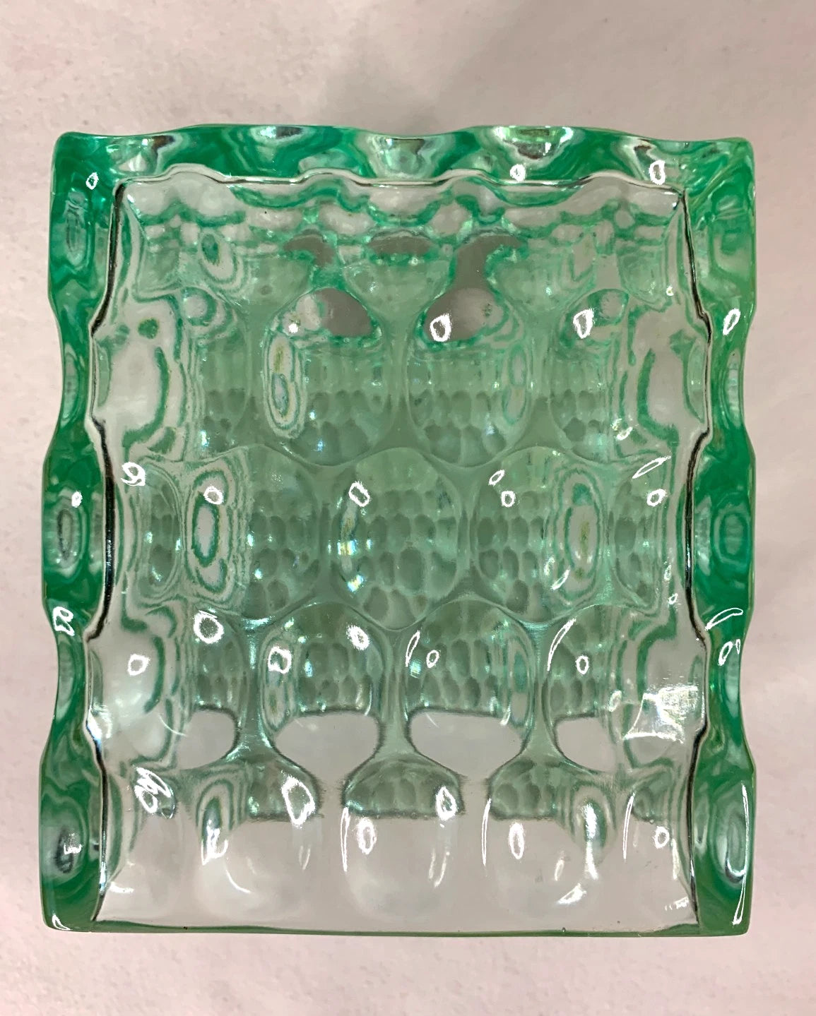 MCM Lucite Acrylic Tissue Box Holder Green Translucent Square Reverse Bubble | eBay