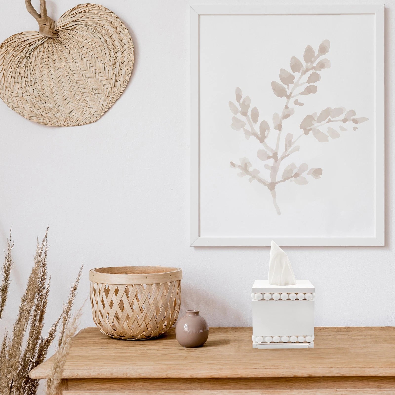 Beaded Tissue Box Cover, Square White; Rustic Farmhouse Wood Tissue Holder | eBay