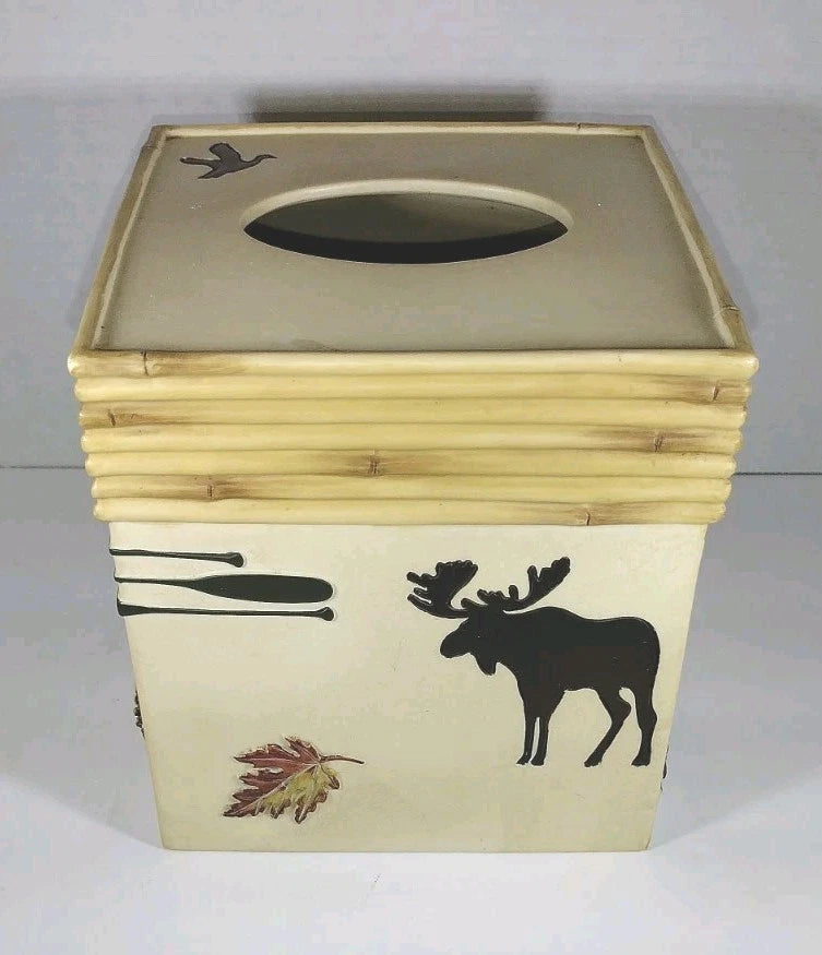 Outdoorsman Square Facial Tissue Cube Cover Bathroom Decor Accessory Cabin Lodge | eBay