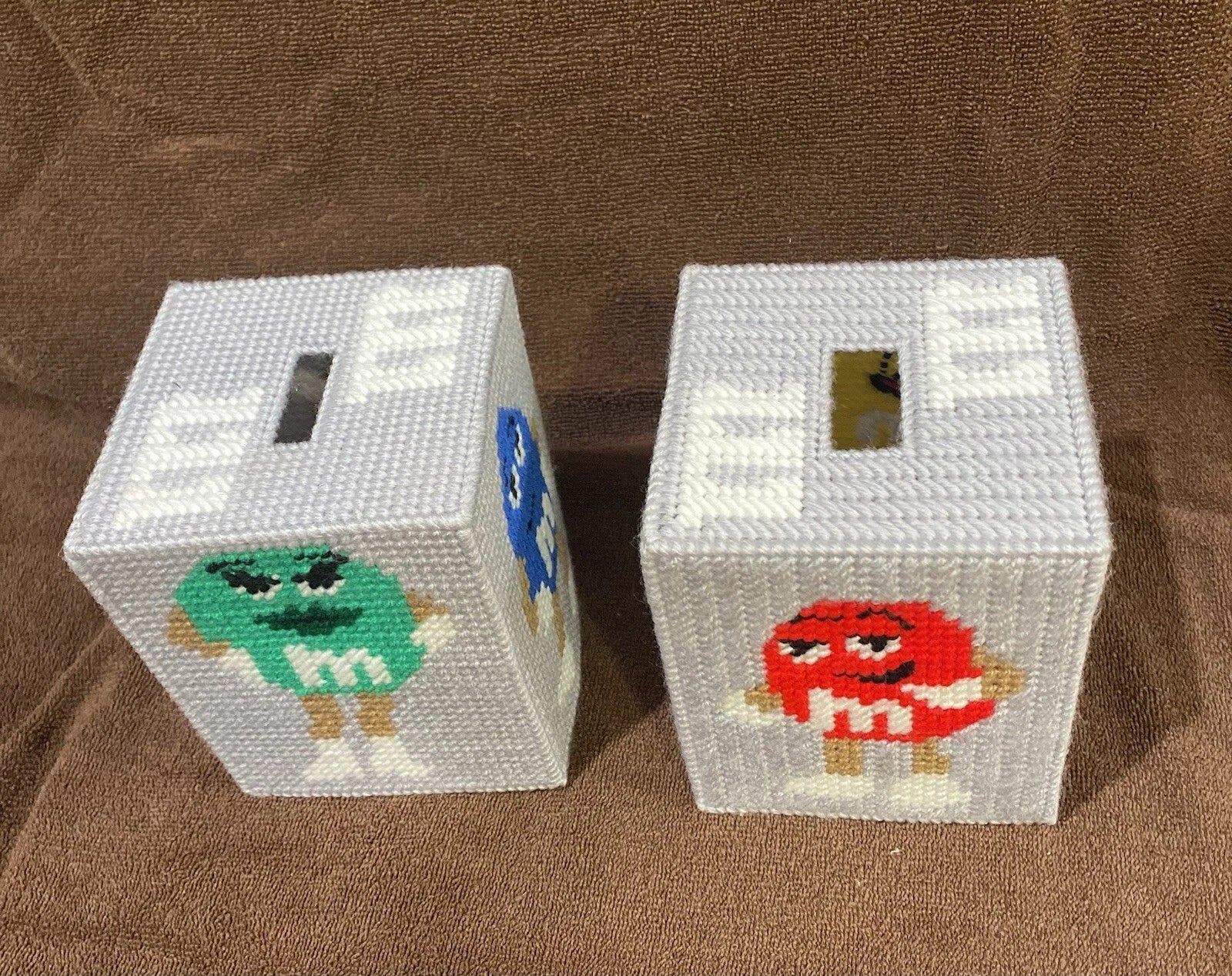 Pre Owned (2) Beautiful Decorative Handmade M & M Tissue Box Covers | eBay