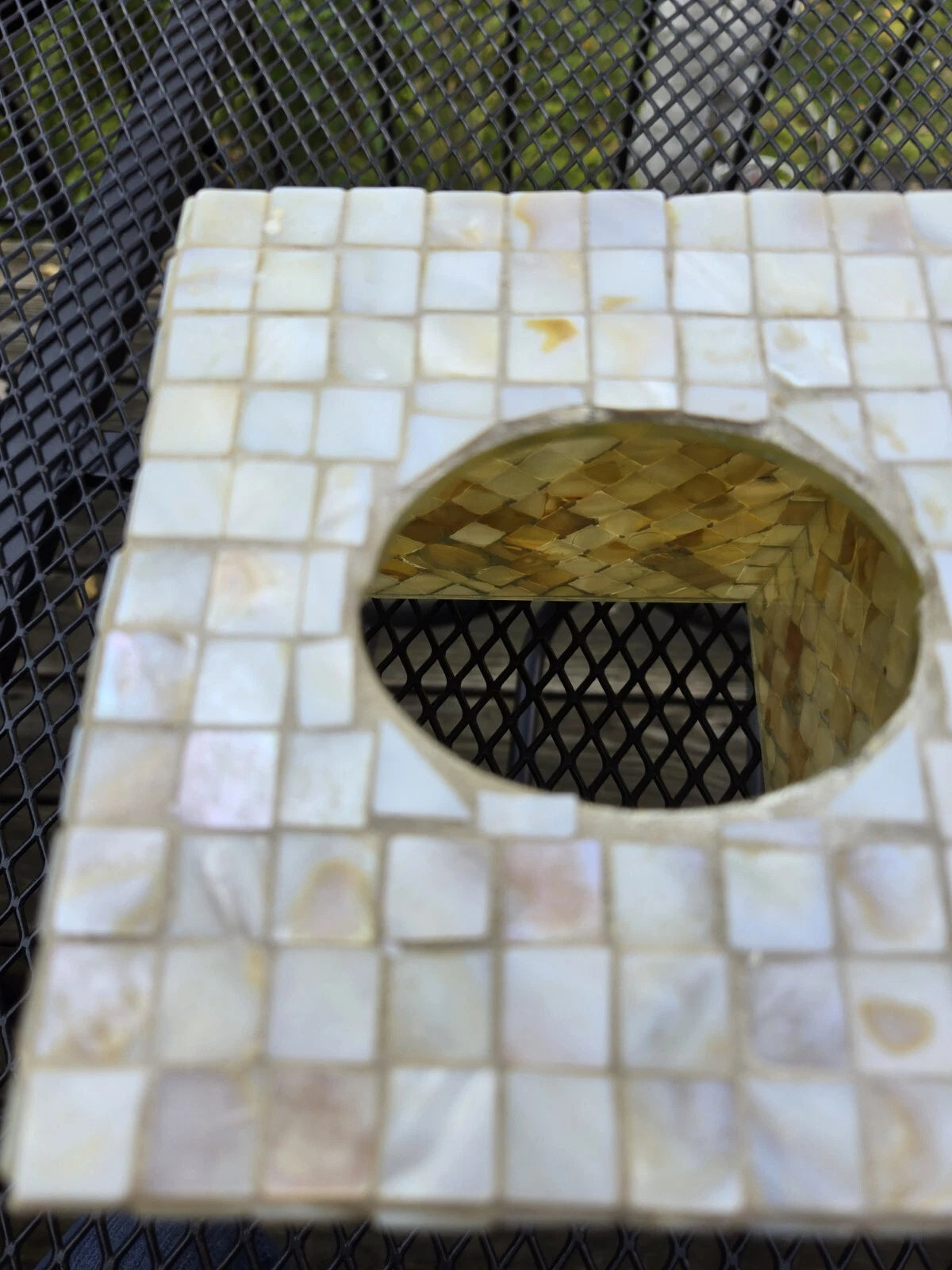 Mosaic Mother of Pearl Inlay Tissue Box Cover Small Seashells Randomly Attached | eBay