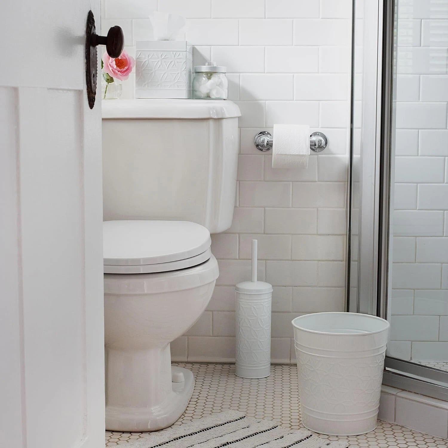 Autumn Alley White Tissue Box Cover Square, White Bathroom Accessories | eBay