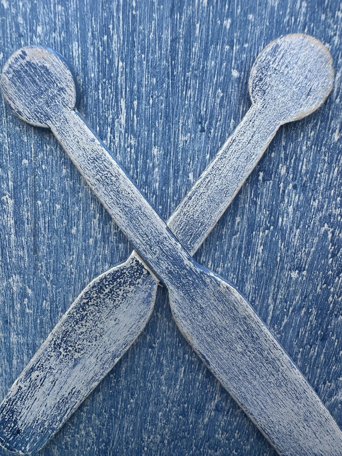 Vintage Blue Wooden Nautical Tissue Cover Box Holder Beach Anchor Oars | eBay