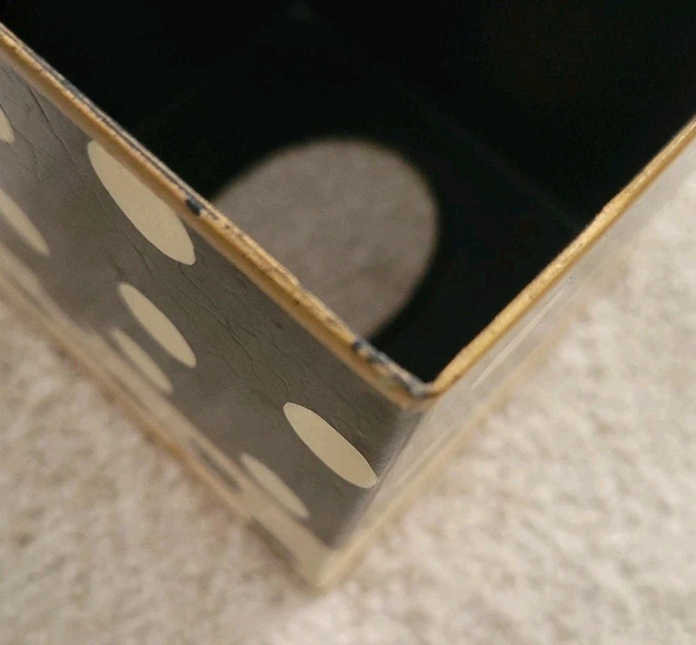Mackenzie Childs Tissue Box Cover Dotty Polka Dot Boutique Black Cream Square | eBay