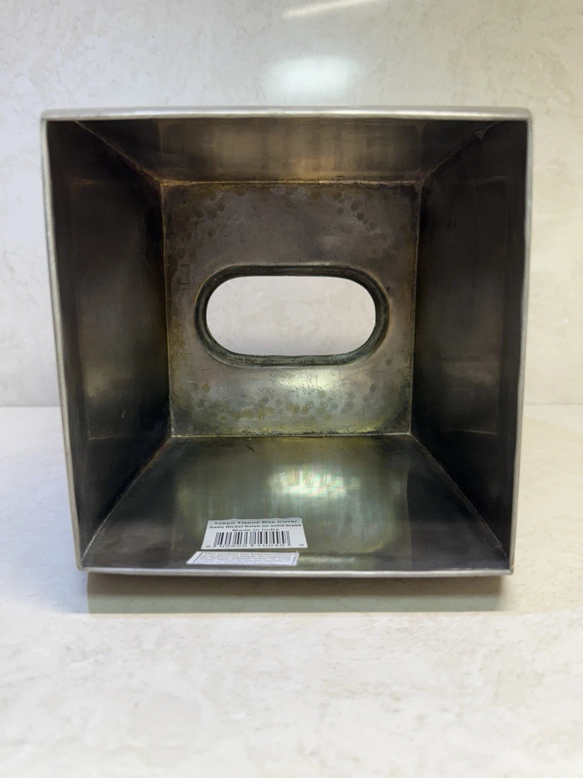 Vintage Brass Square Tissue Box Cover Made in India Nickel Plating 5 x 5 x 6” | eBay