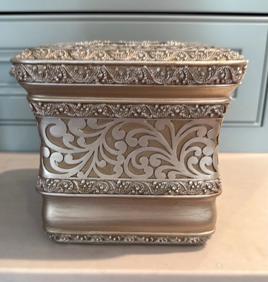 Elegant Gold And Silver Upright Tissue Box Holder | eBay