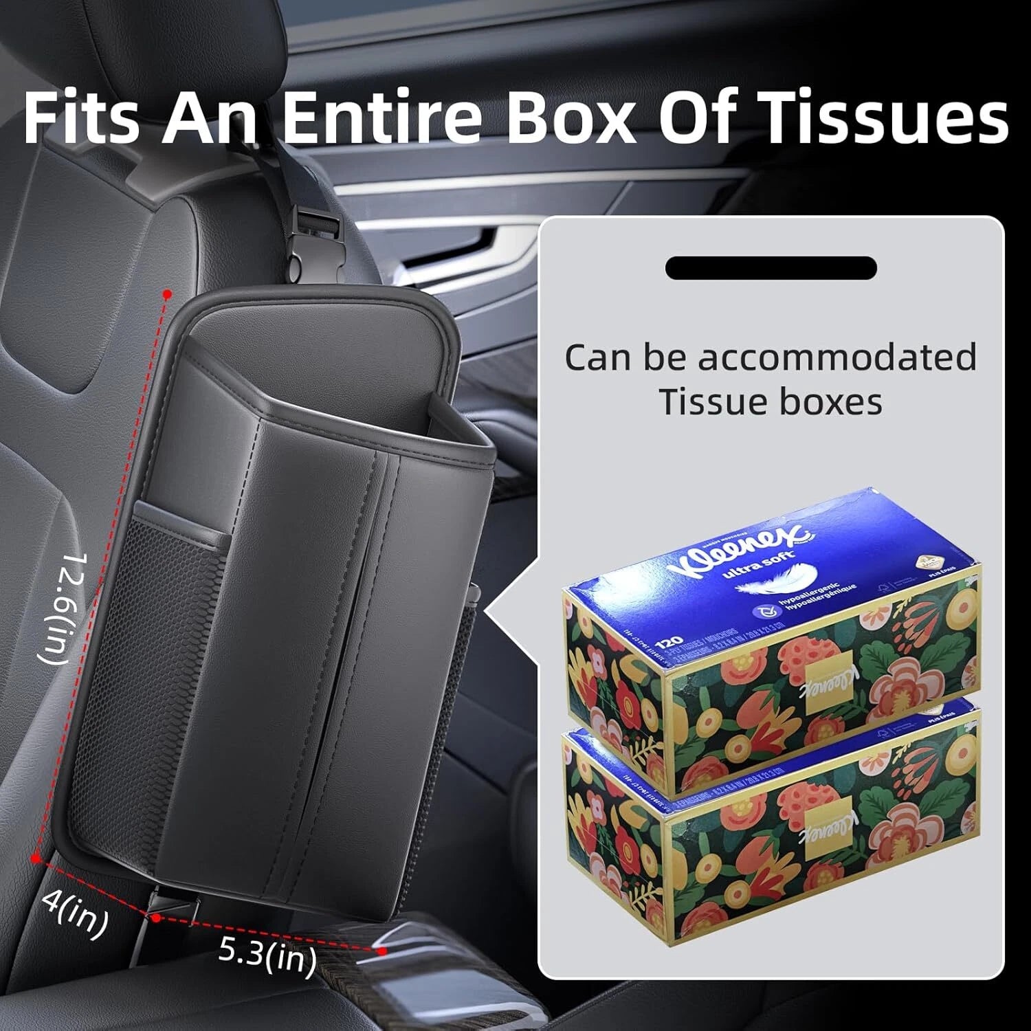 Car Tissue Holder for 120 Count Kleenex Box on Car Seat Side - Car Seat Storage | eBay