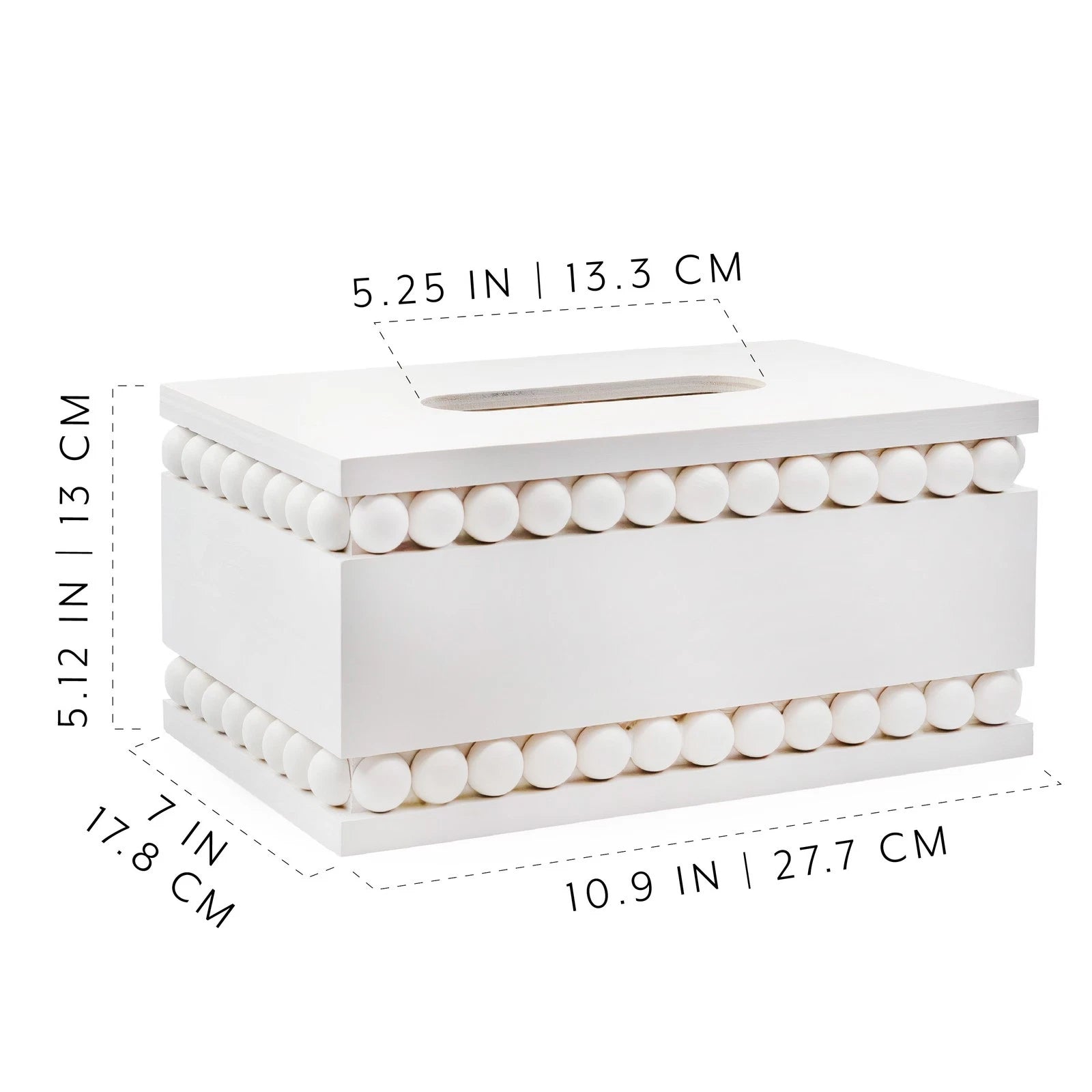 Beaded Tissue Box Cover, Rectangular White; Rustic Farmhouse Wood Tissue Holder | eBay