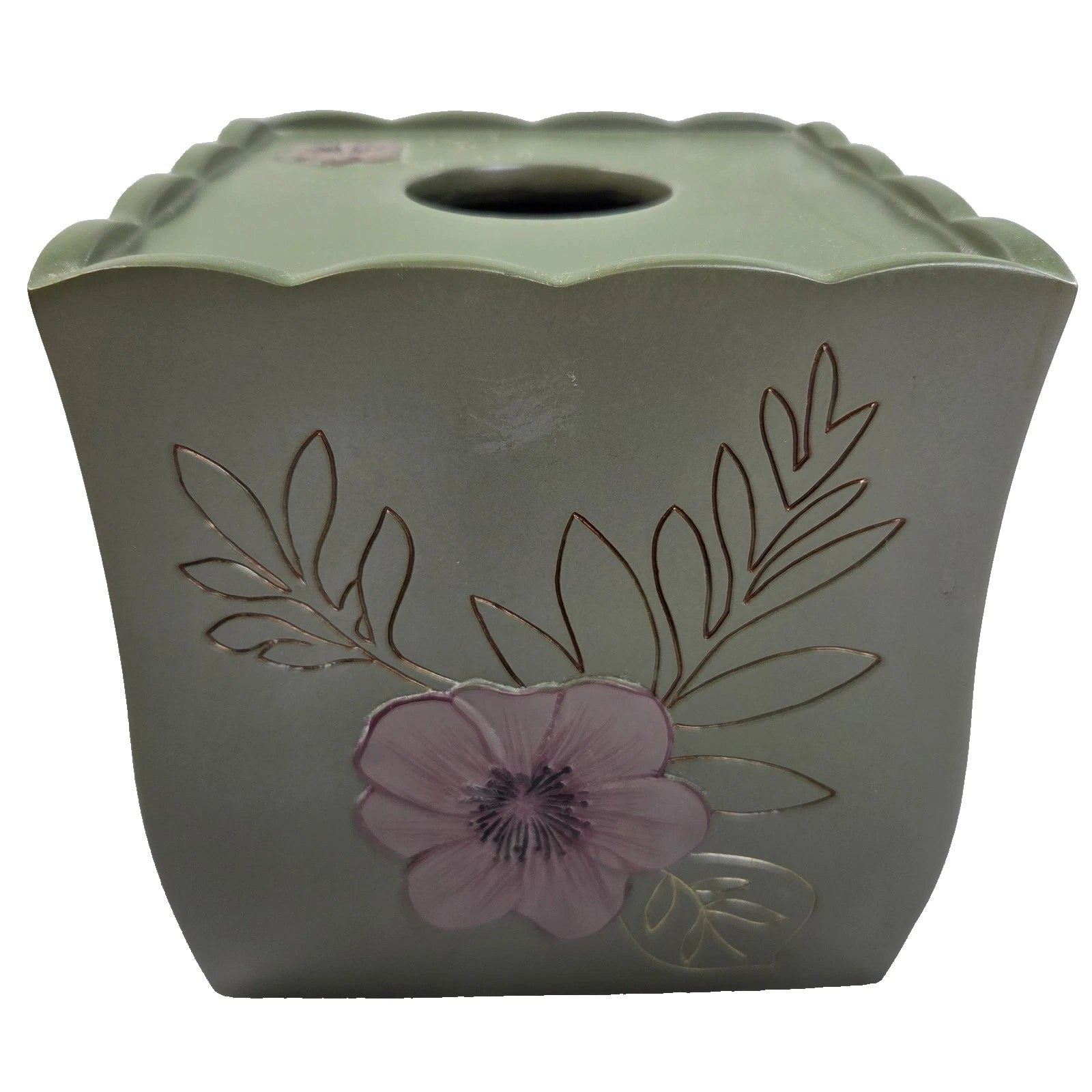 Floral Embossed Wood Tissue Box Cover | eBay