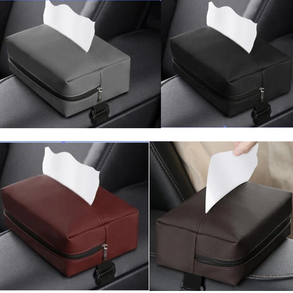 Car Tissue Holder Box Cover Towel For Sun Visor Napkin Backseat Case Srotage | eBay