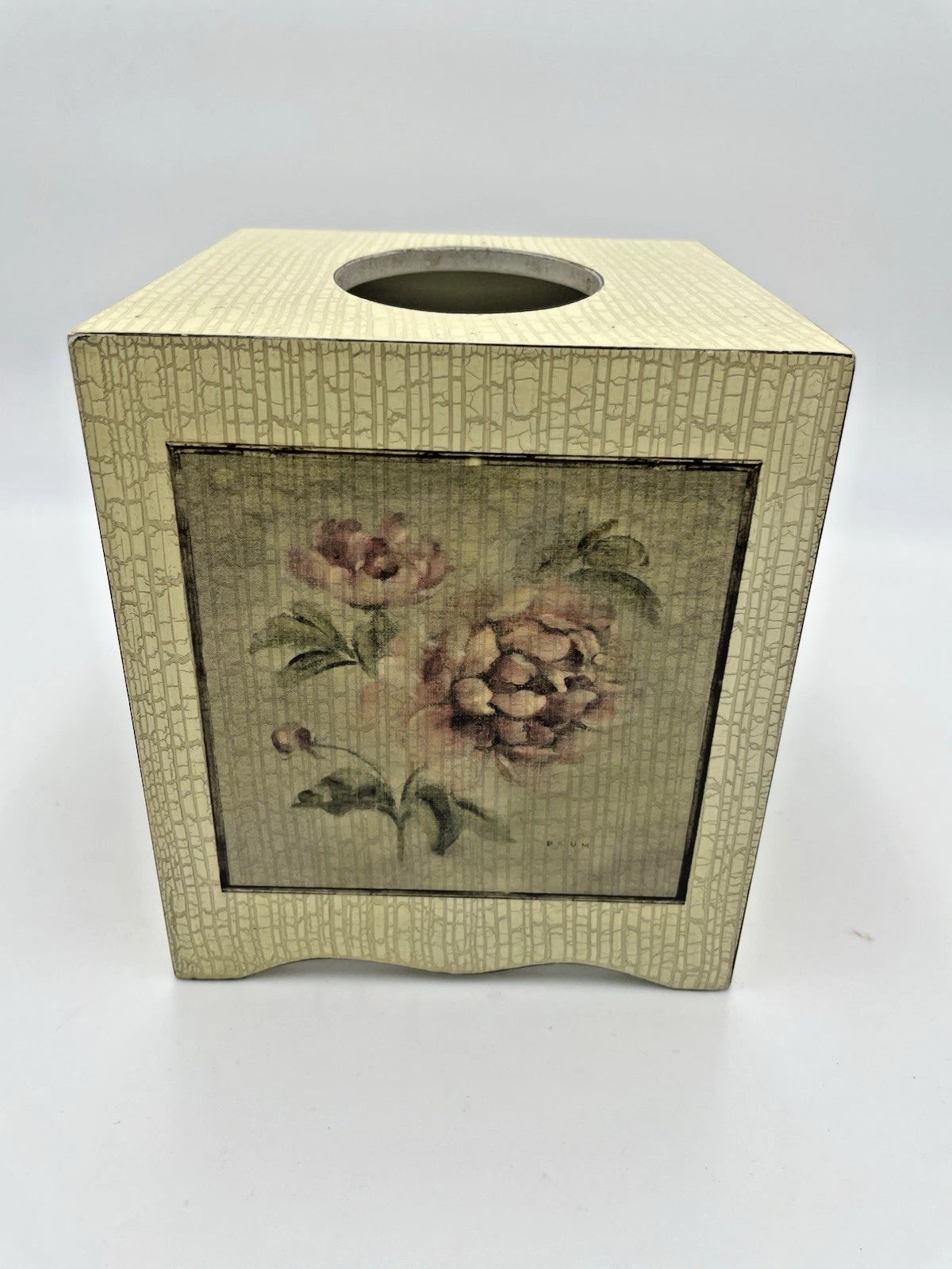 Cheri Blum Vintage Antique Rose Wood Tissue Box Cover Holder | eBay