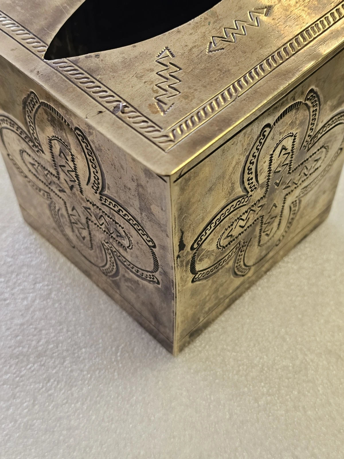 J Alexander Rustic Silver Tissue Box Cover | eBay