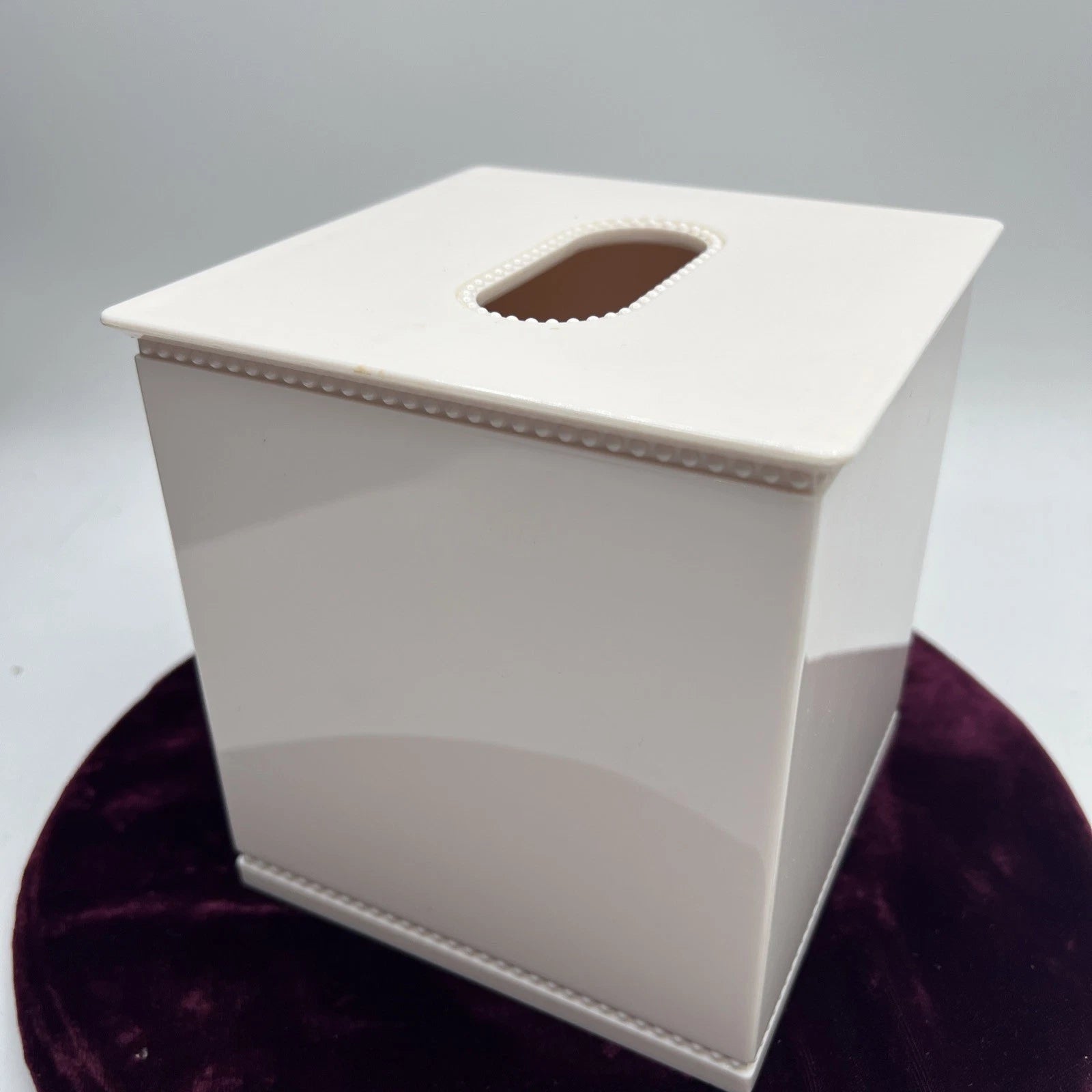 Martha Stewart Everyday Tissue Box Cover Cream Pink Beading Hard Plastic | eBay