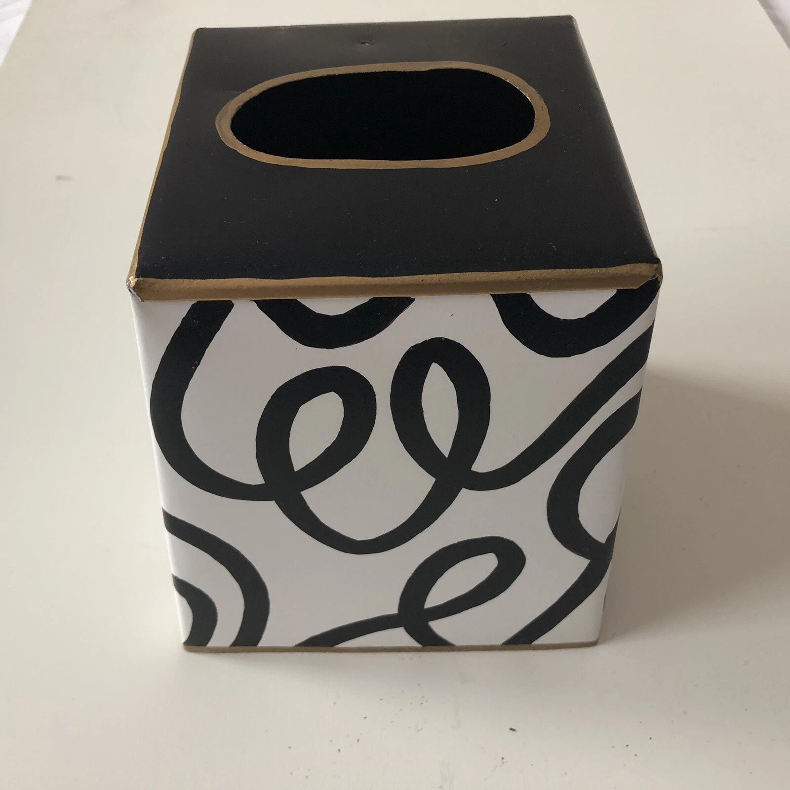 Jaye's Studio Tissue Box Cover Black and White Scribbles | eBay