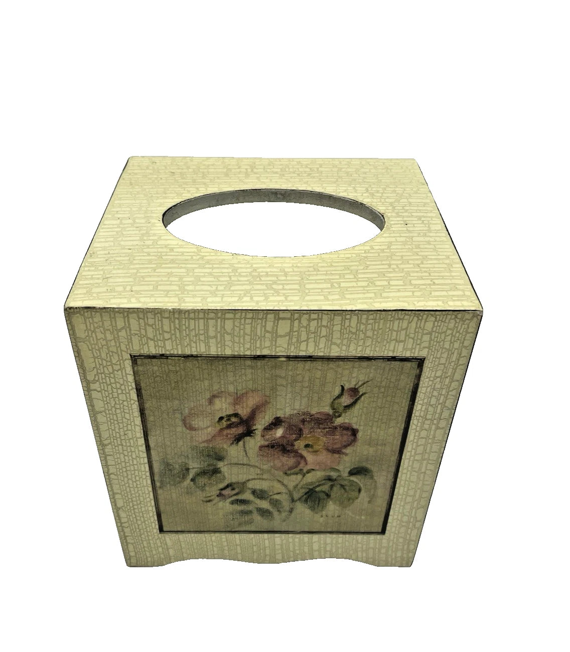 Cheri Blum Vintage Antique Rose Wood Tissue Box Cover Holder | eBay