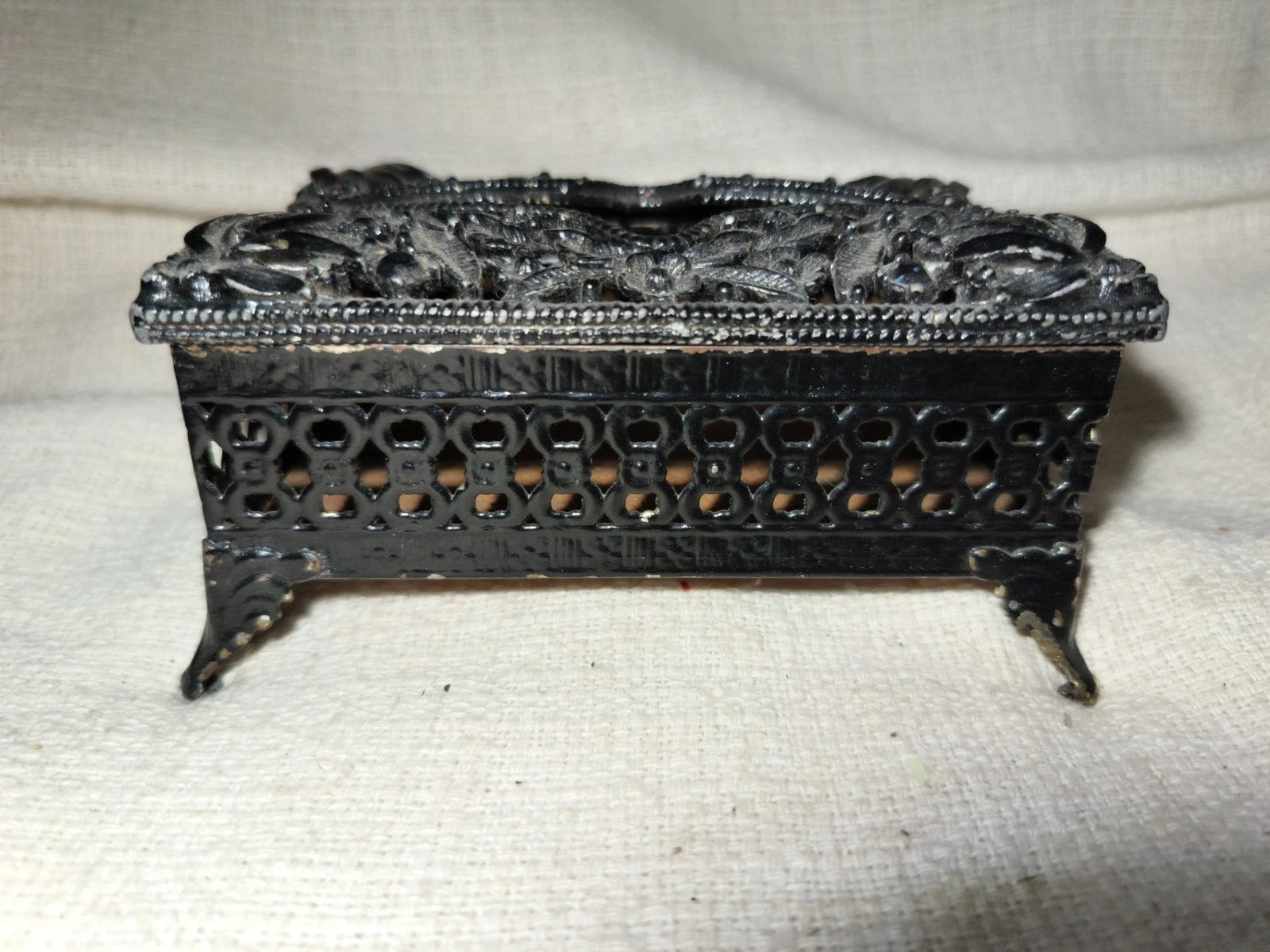 Vtg Pocket Small Tissue Holder Black Ormolu Filigree Ornate Regency 4.5” | eBay