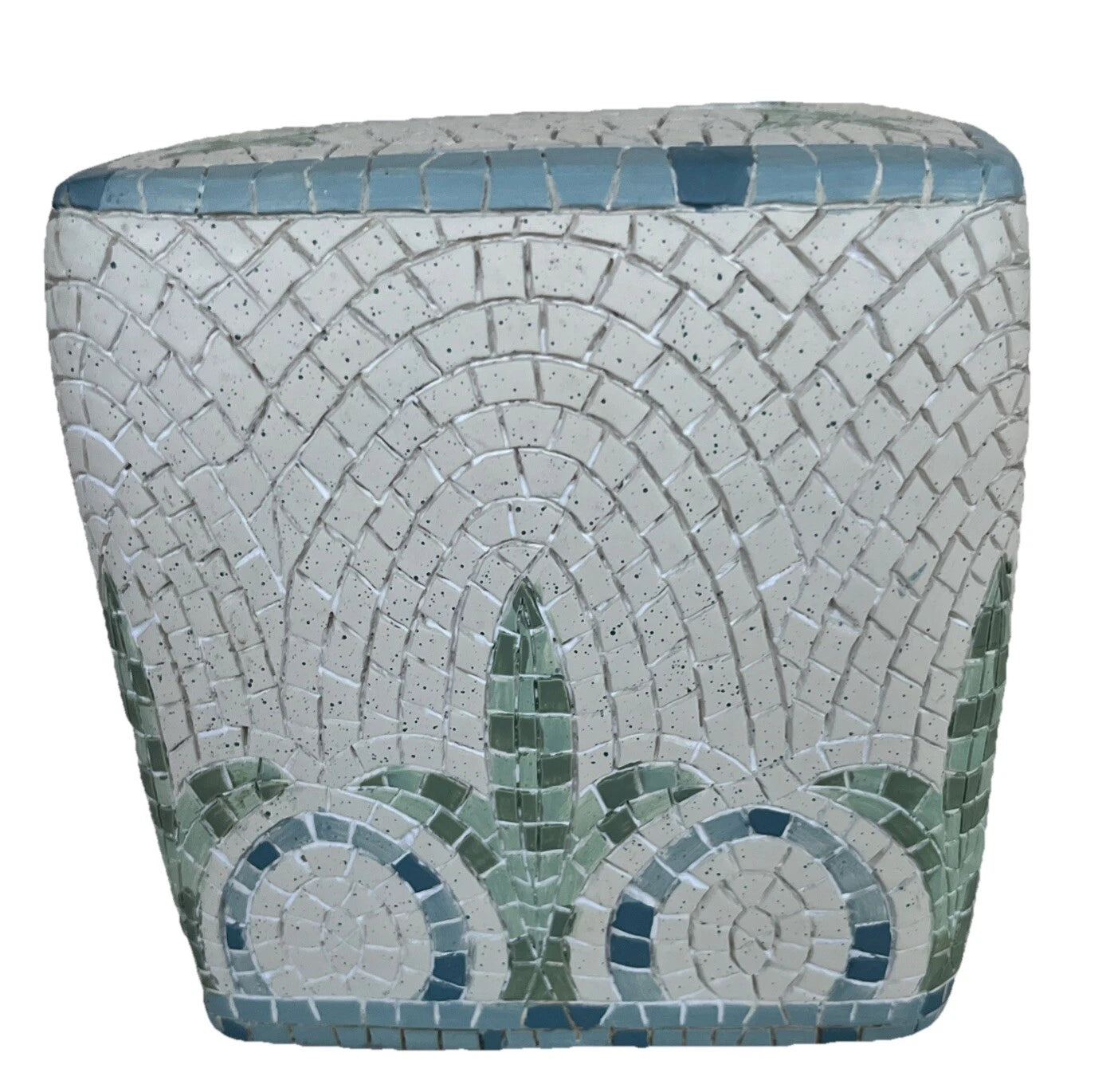 Croscill Tile Tissue Box Cover Sea Blue and Green EUC | eBay