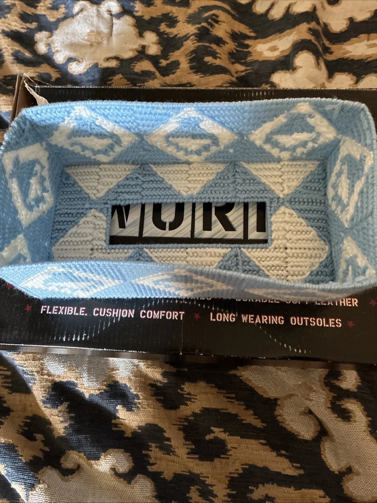 Handmade Plasricraft Tissue Box Cover Blue And White Basket Design | eBay