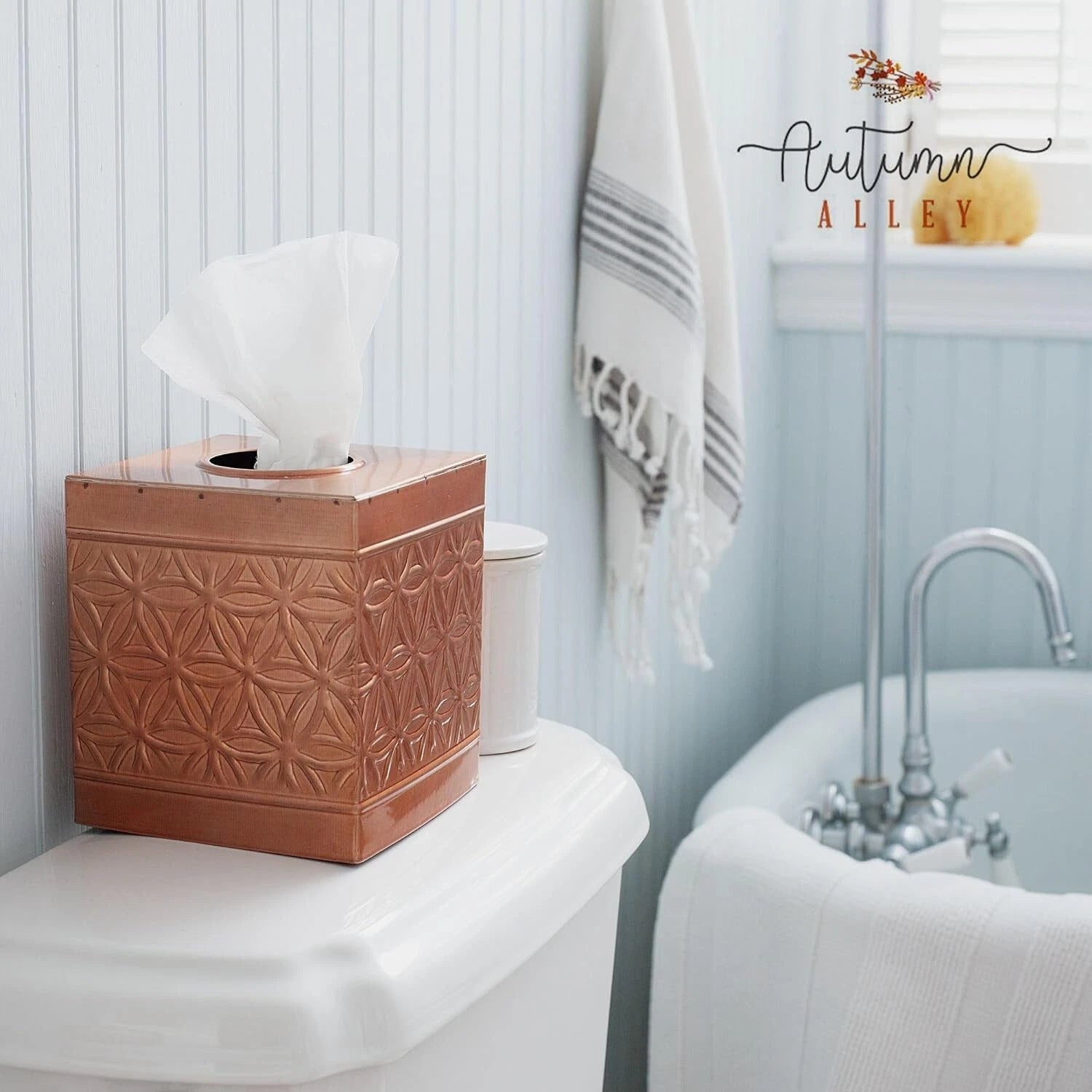 Autumn Alley Copper Tissue Box Cover Square, Copper Bathroom Accessories, Metal | eBay