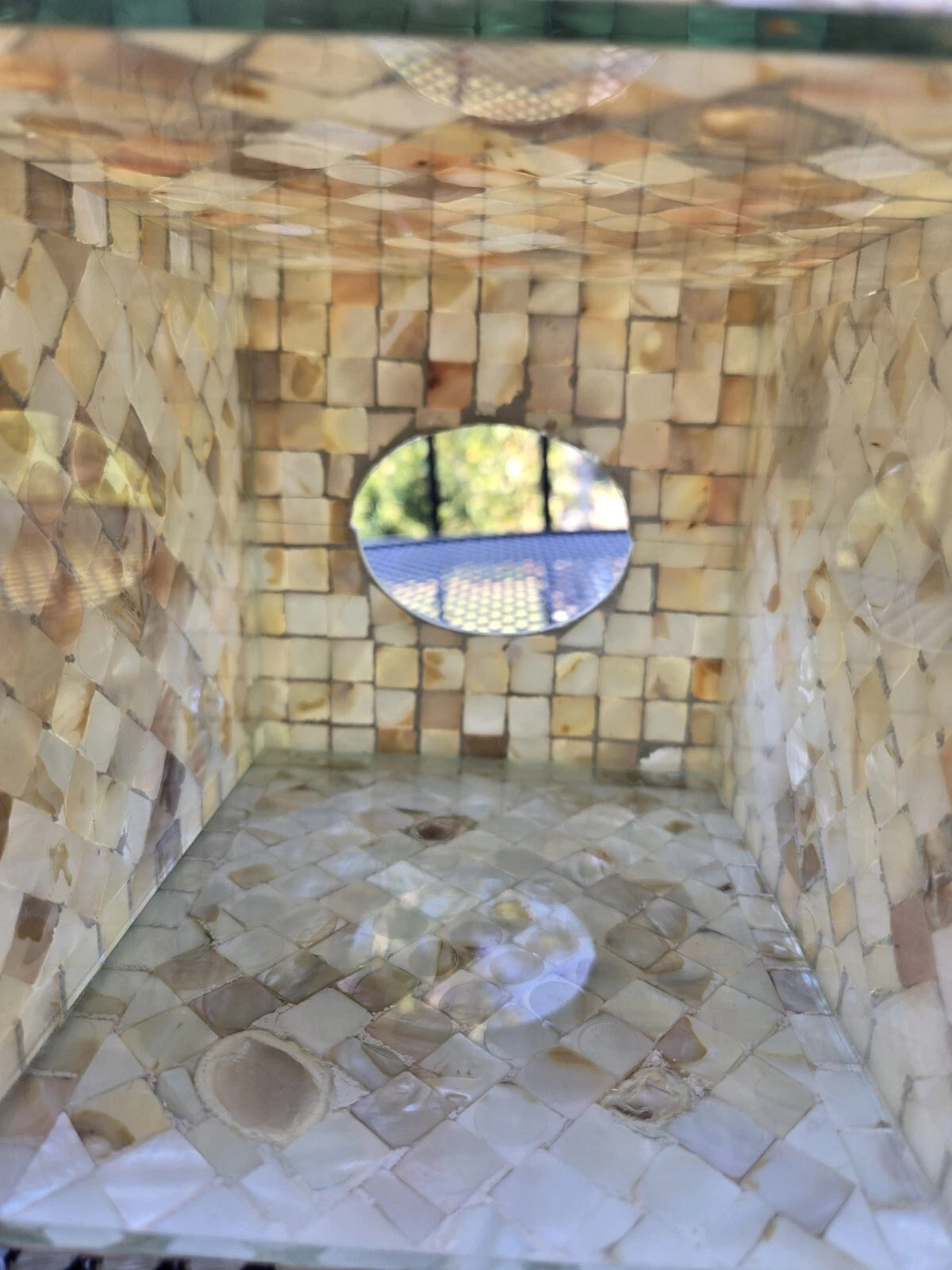 Mosaic Mother of Pearl Inlay Tissue Box Cover Small Seashells Randomly Attached | eBay