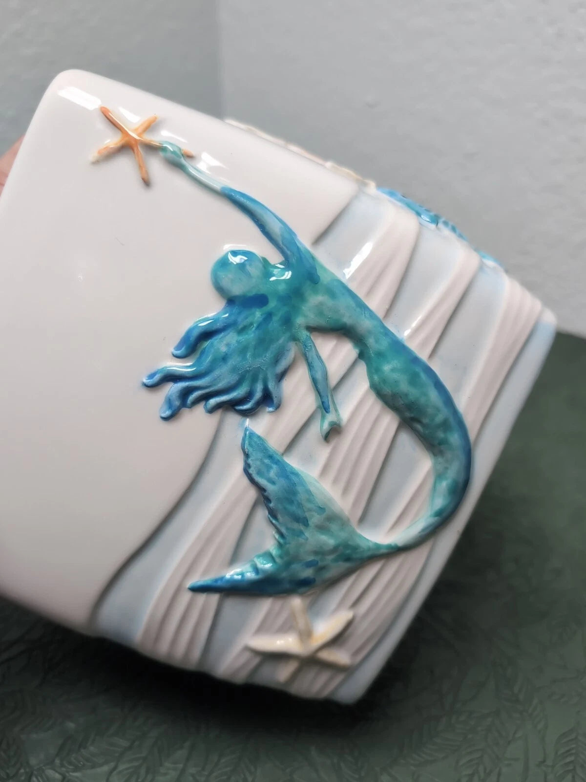 Cynthia Coulter Sea Splash Boutique Tissue Box Cover Hand-Painted Mermaid Rare | eBay