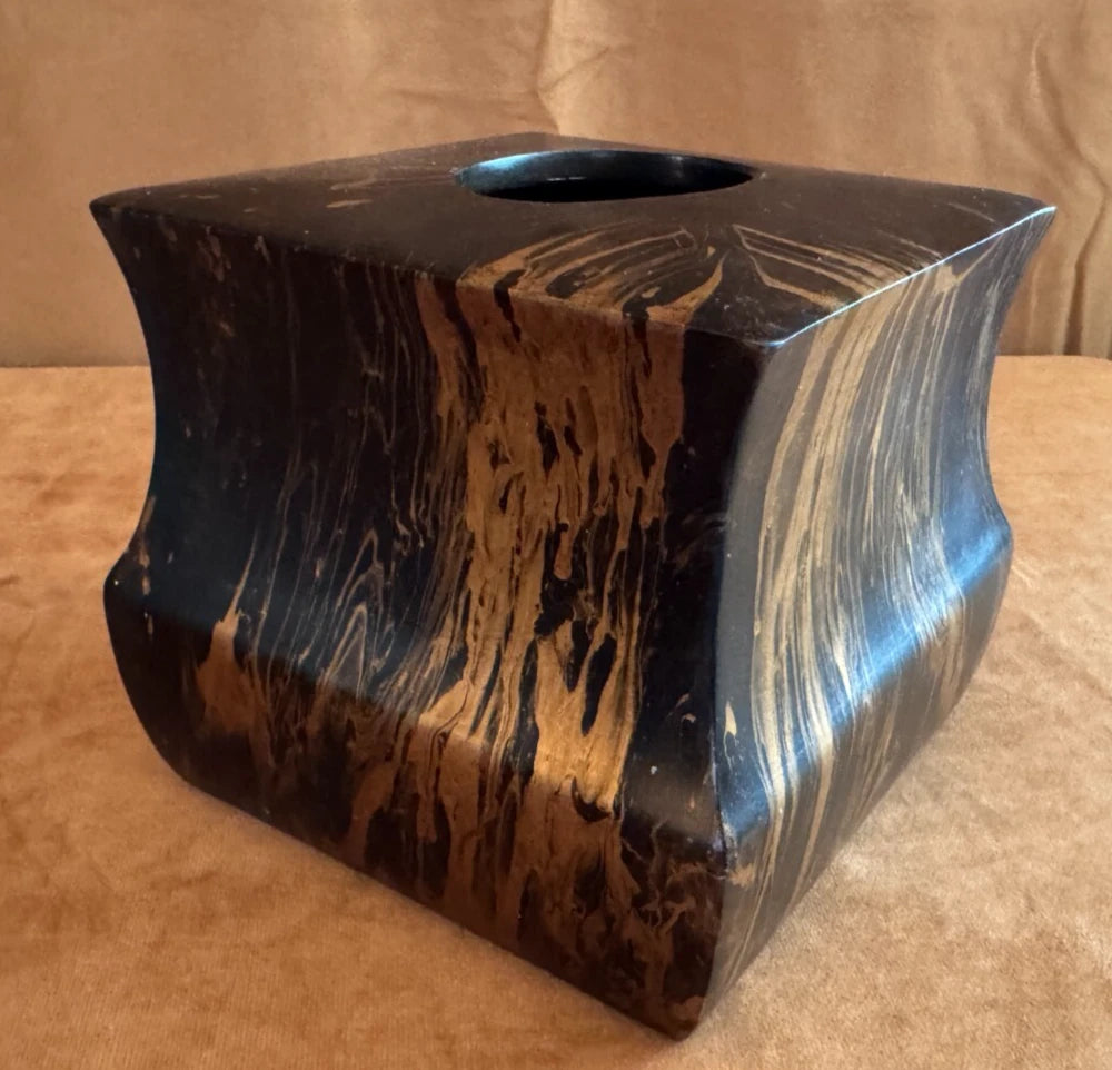 Montego Gold Dust Tissue box Holder cube upright bathroom accessories vintage | eBay