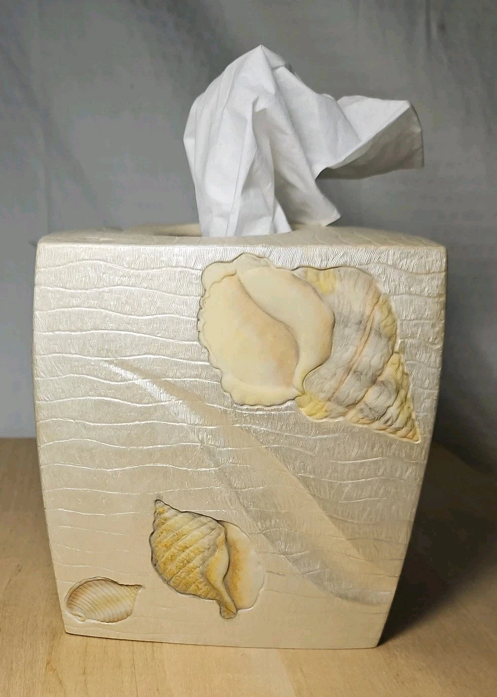 Croscill Home Beach Haven Square Tissue Box Cover Sea Shells Beach Nautical | eBay