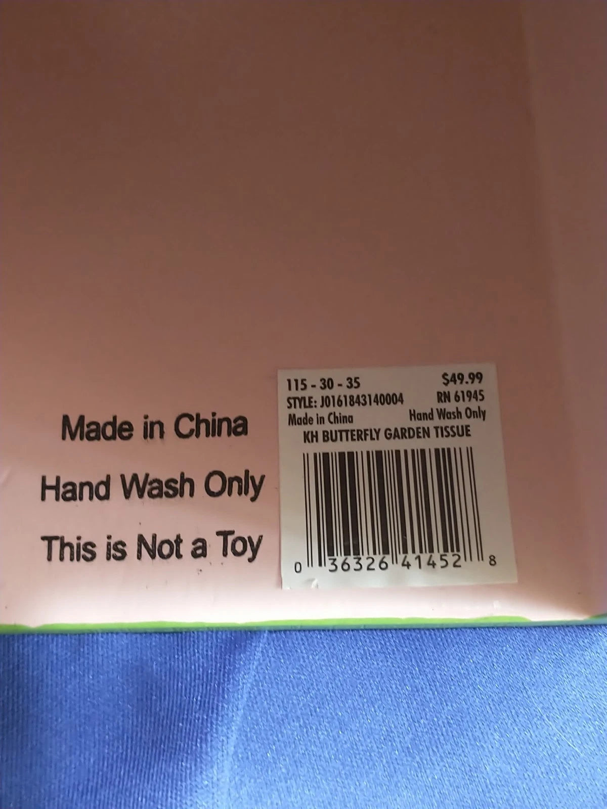 KH BUTTERFLY GARDEN TISSUE BOX COVER PINK FLOWERS CATERPILLAR LADY BUG RESIN | eBay