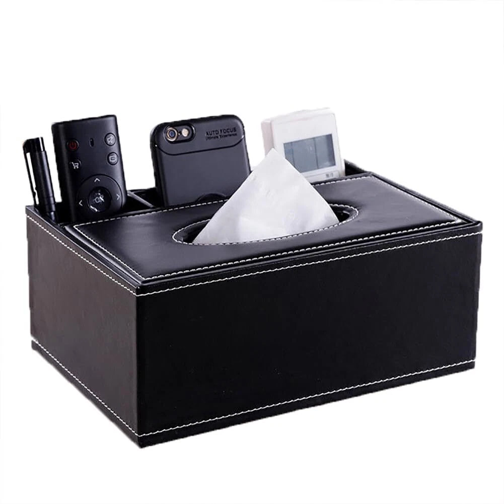 Pu Leather Tissue Box Cover Multifunctional Tissue Box Holder With Stationery Re | eBay