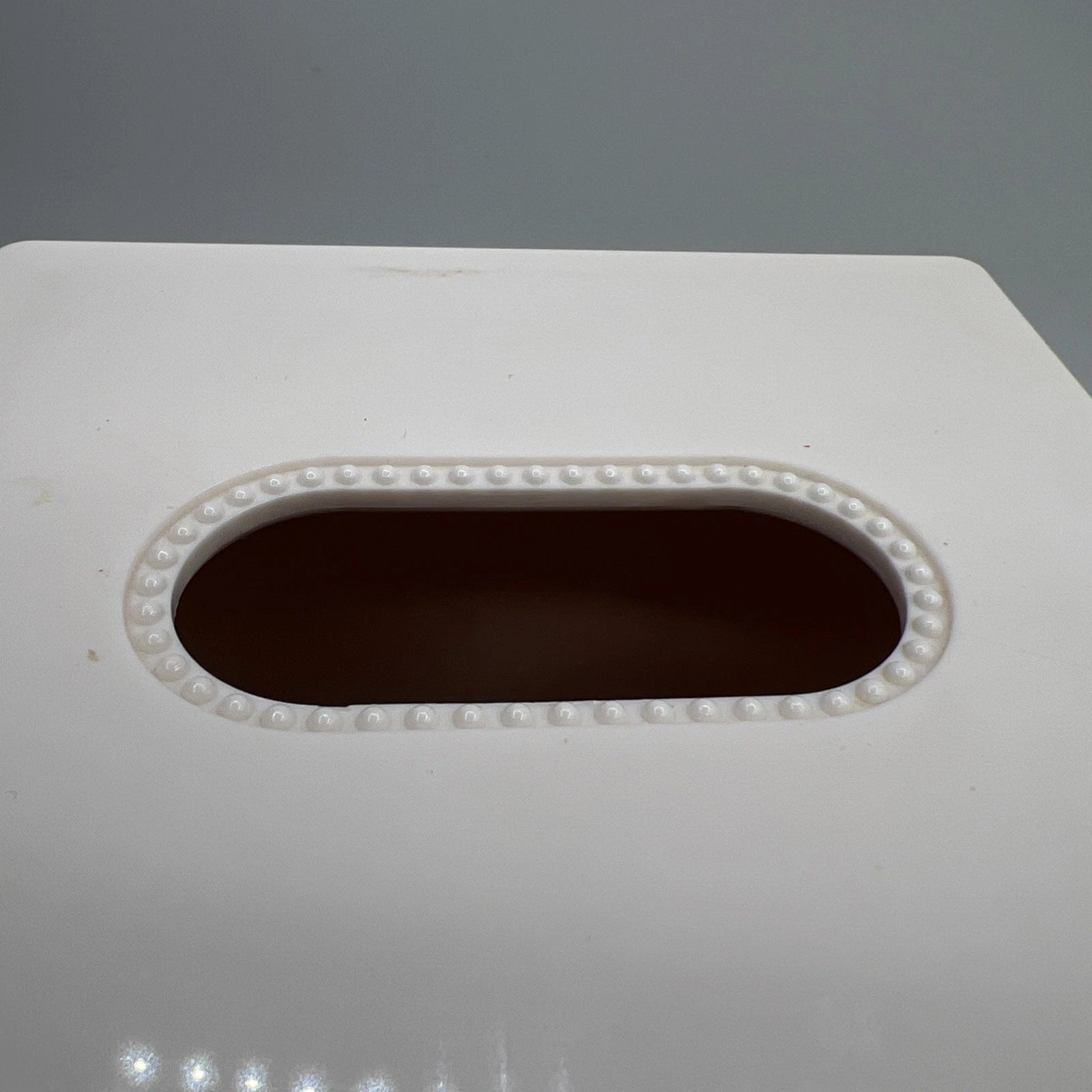 Martha Stewart Everyday Tissue Box Cover Cream Pink Beading Hard Plastic | eBay