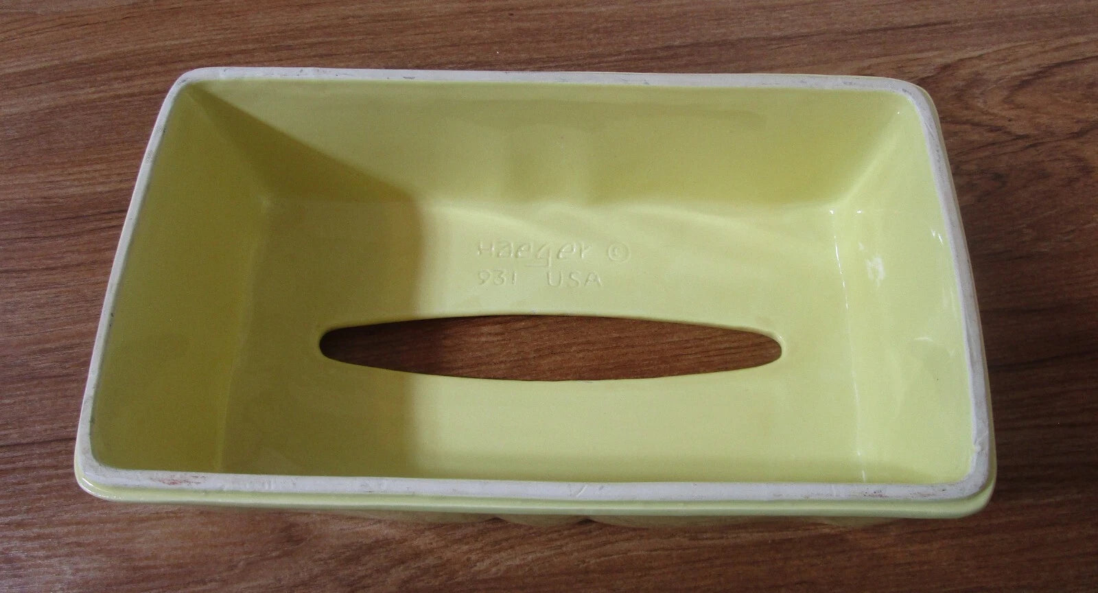 Ceramic Rectangular Tissue Box Cover by Haeger Yellow w/Darker Yellow Leaves | eBay